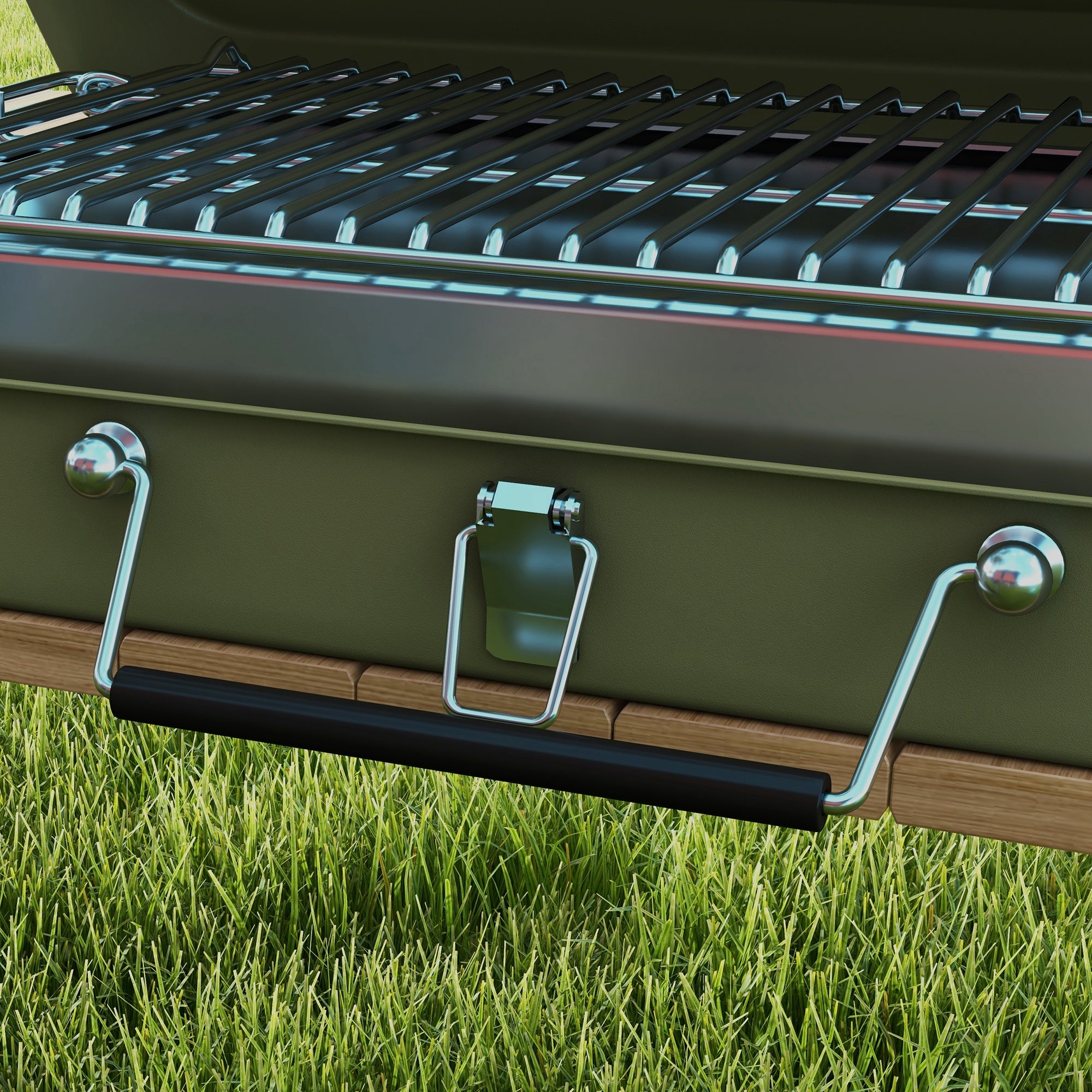 Outsunny Metal Suitable-Style Portable BBQ Grill - Green - North Peak Garden Furniture