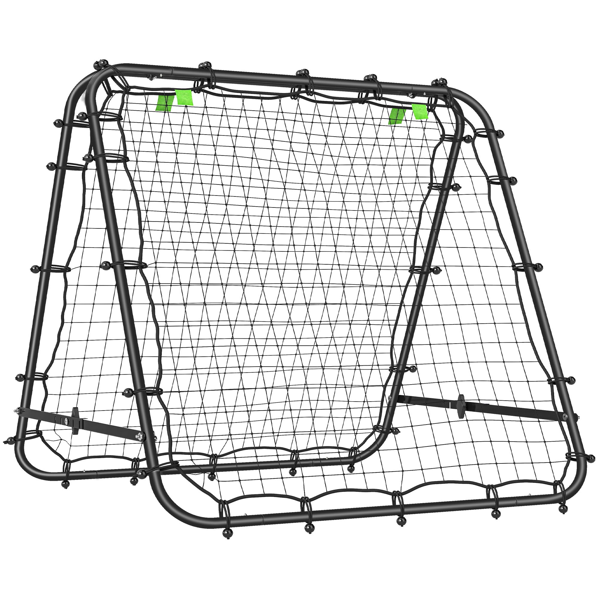 HOMCOM Double Sided Football Rebounder Net, Football Rebound Goal with 5 Adjustable Angles, Black