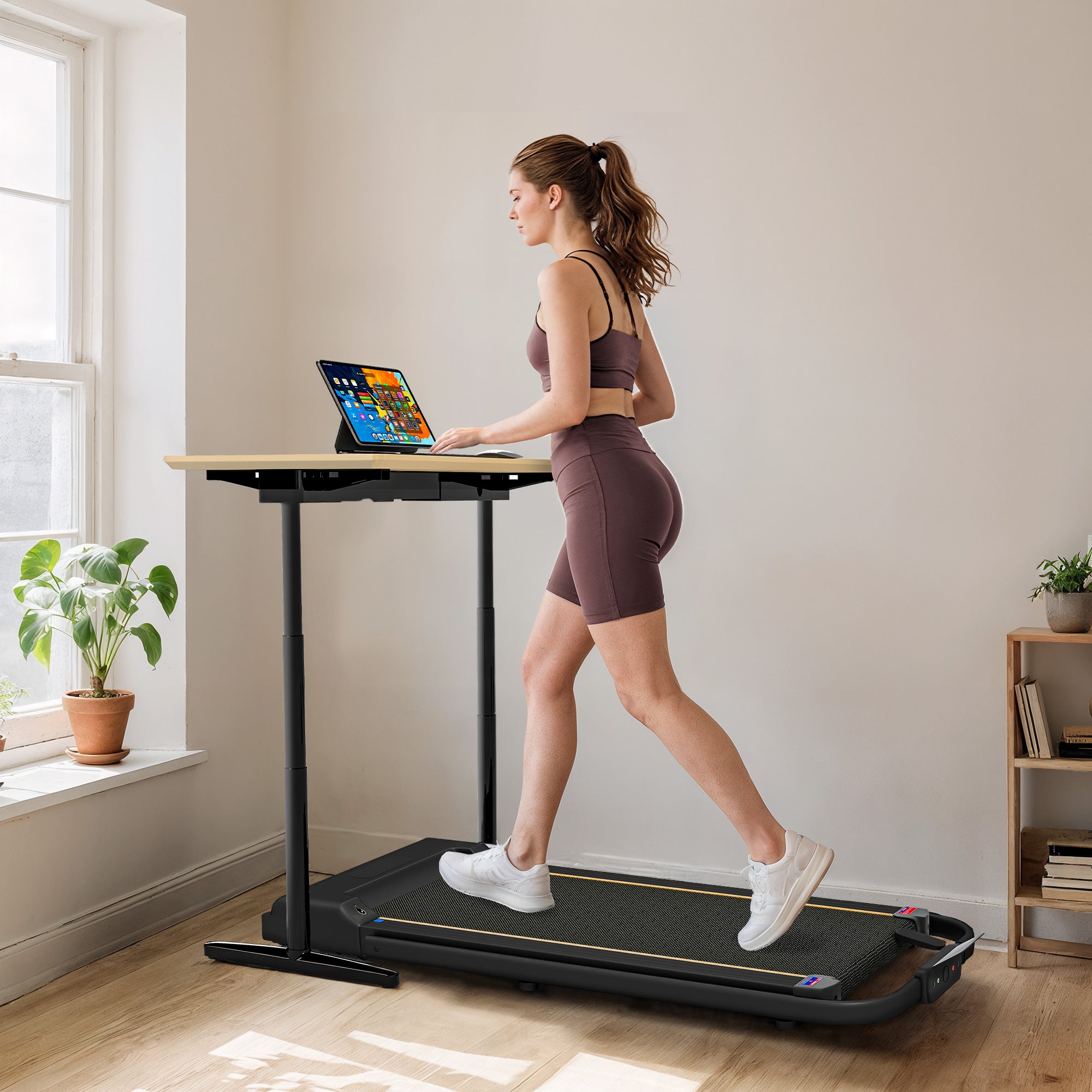 SPORTNOW 2.5HP Walking Pad, 1-6km/h Folding Treadmill with Remote Control and LED Display for Home Gym Office, Orange