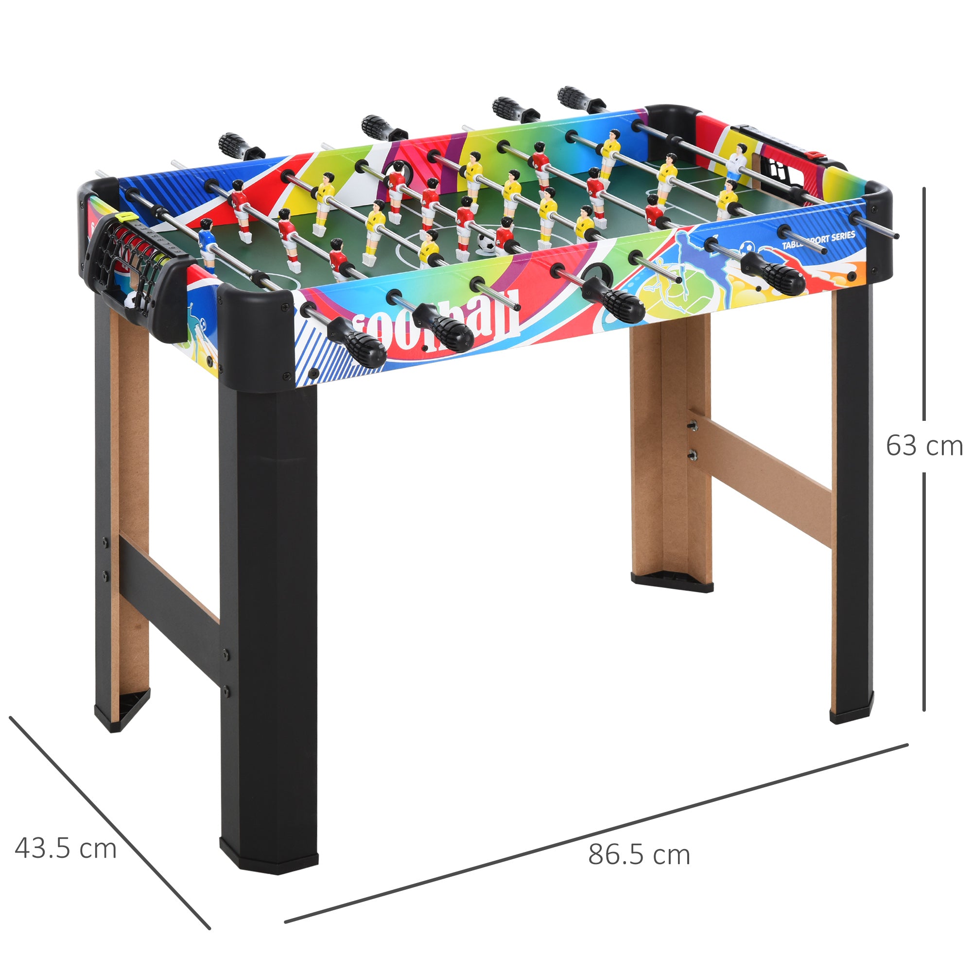 HOMCOM 2.8FT Football Foosball Gaming Table Soccer For Kids Indoor Play Fun Sports Game