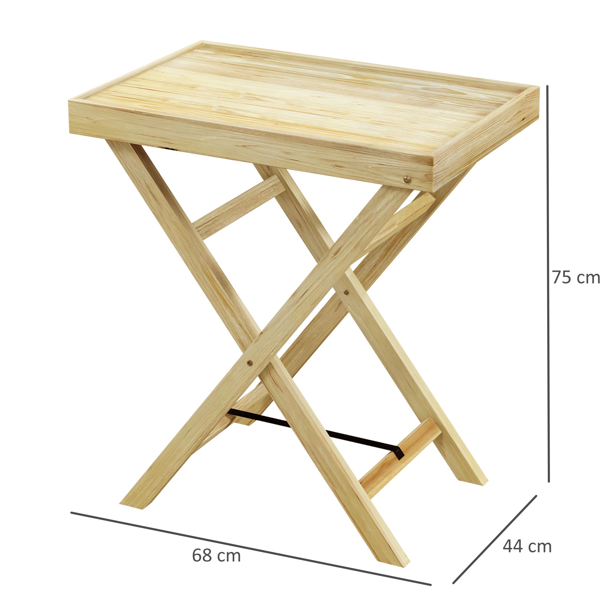 Outsunny 44 x 68cm Wooden Garden Table - North Peak Garden Furniture