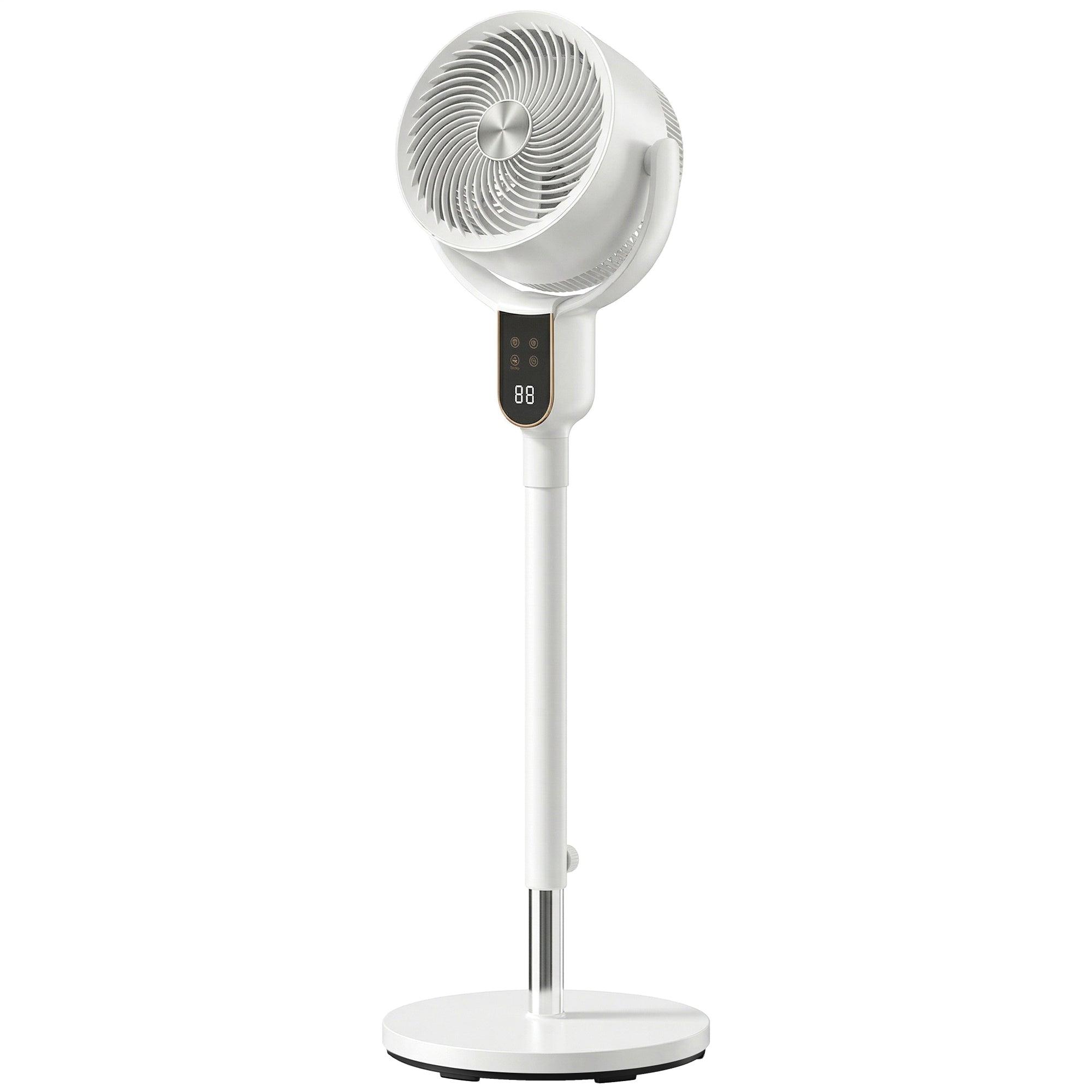 HOMCOM 20 dB Silent Standing Fan for Bedroom, 42" Pedestal Fan with Remote, 90° Oscillating, 8 Speeds, Remote Control, White