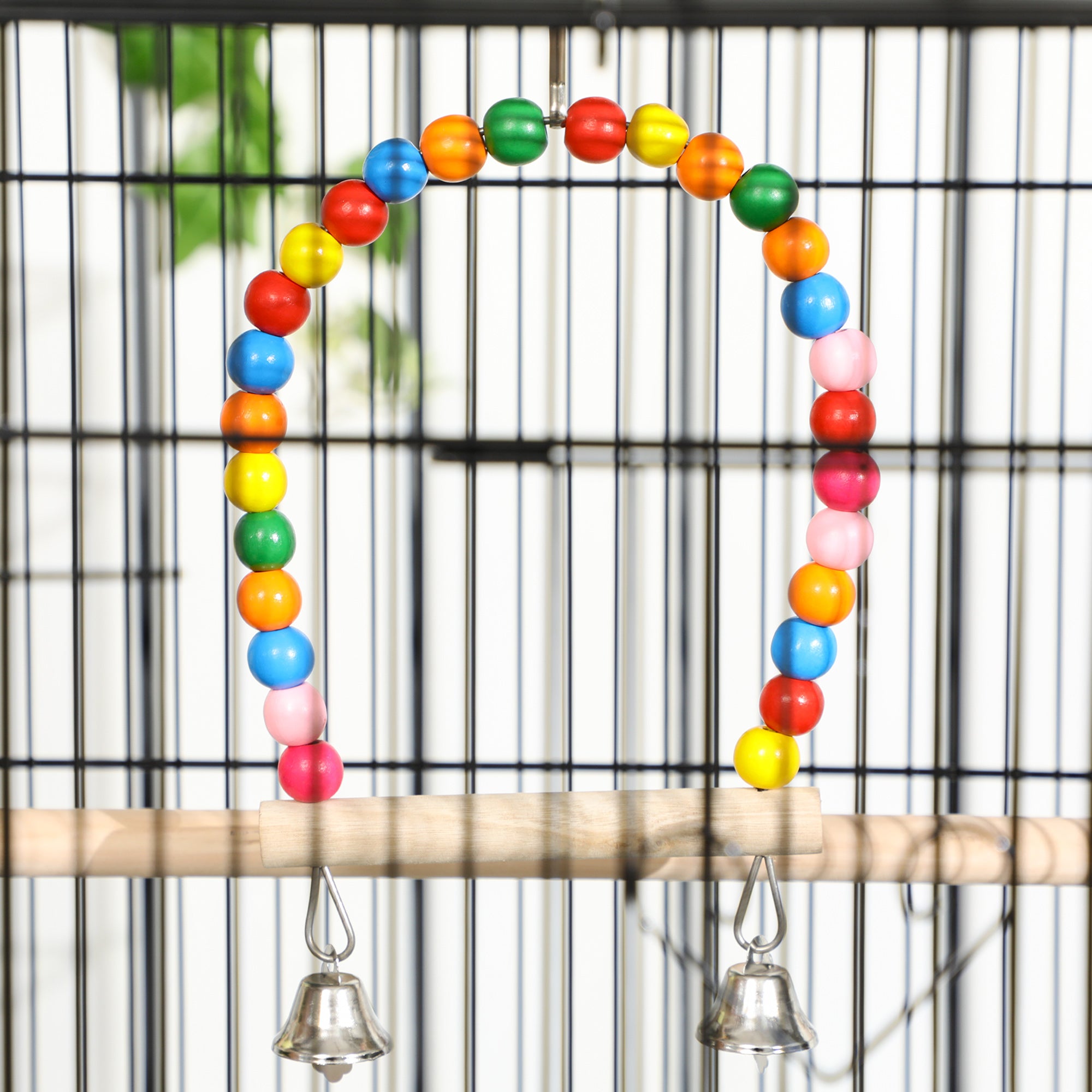 PawHut Large Bird Cage Budgie Cage with Stand, Toys, Wheels, Accessories, Storage Shelf for Canaries, Finches, Lovebirds, Parakeets - Black, 79 x 49 x 133 cm - North Peak Garden Furniture