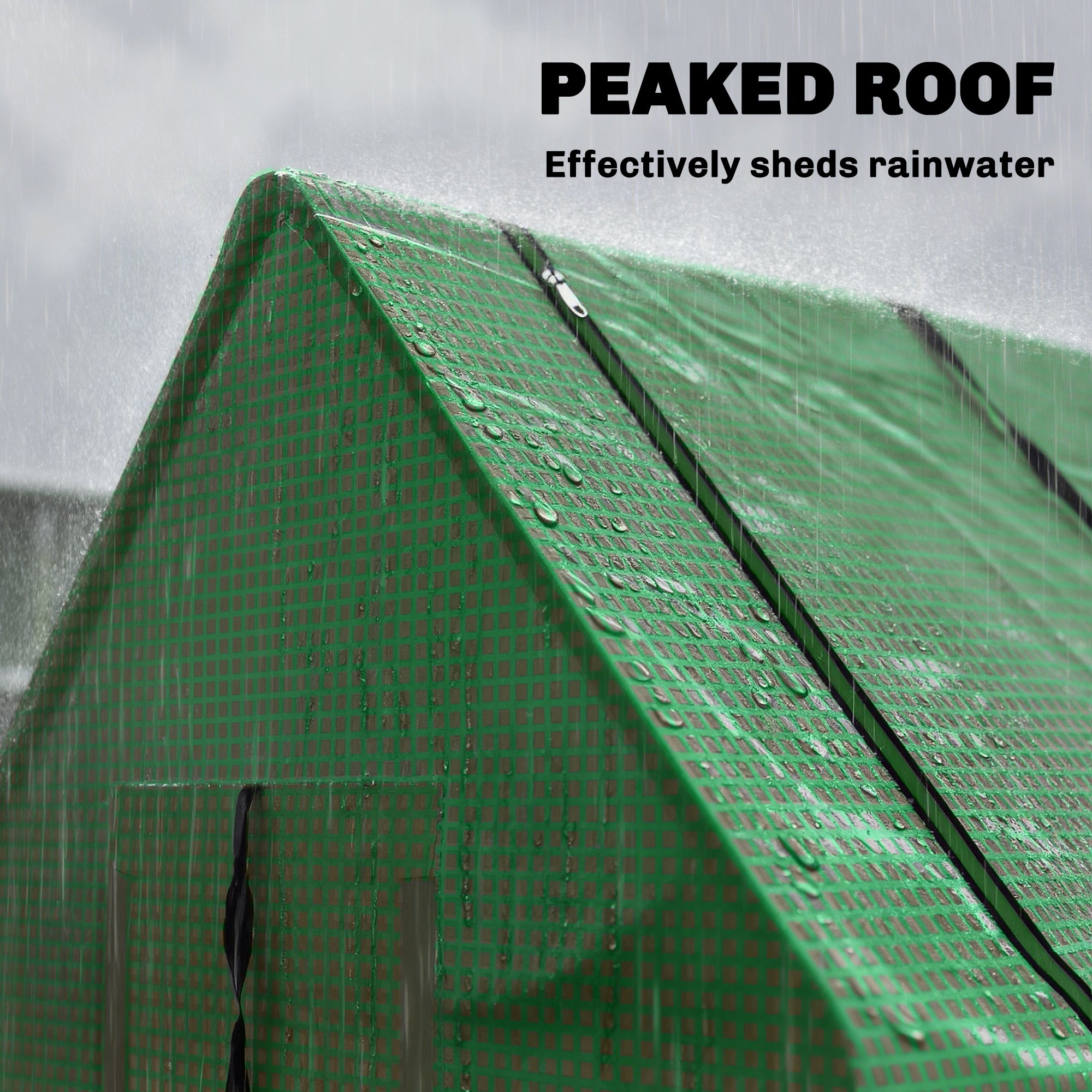 Outsunny Portable Small Polytunnel, Mini Greenhouse with Mesh Windows for Indoor and Outdoor, 240x90x90cm, Green