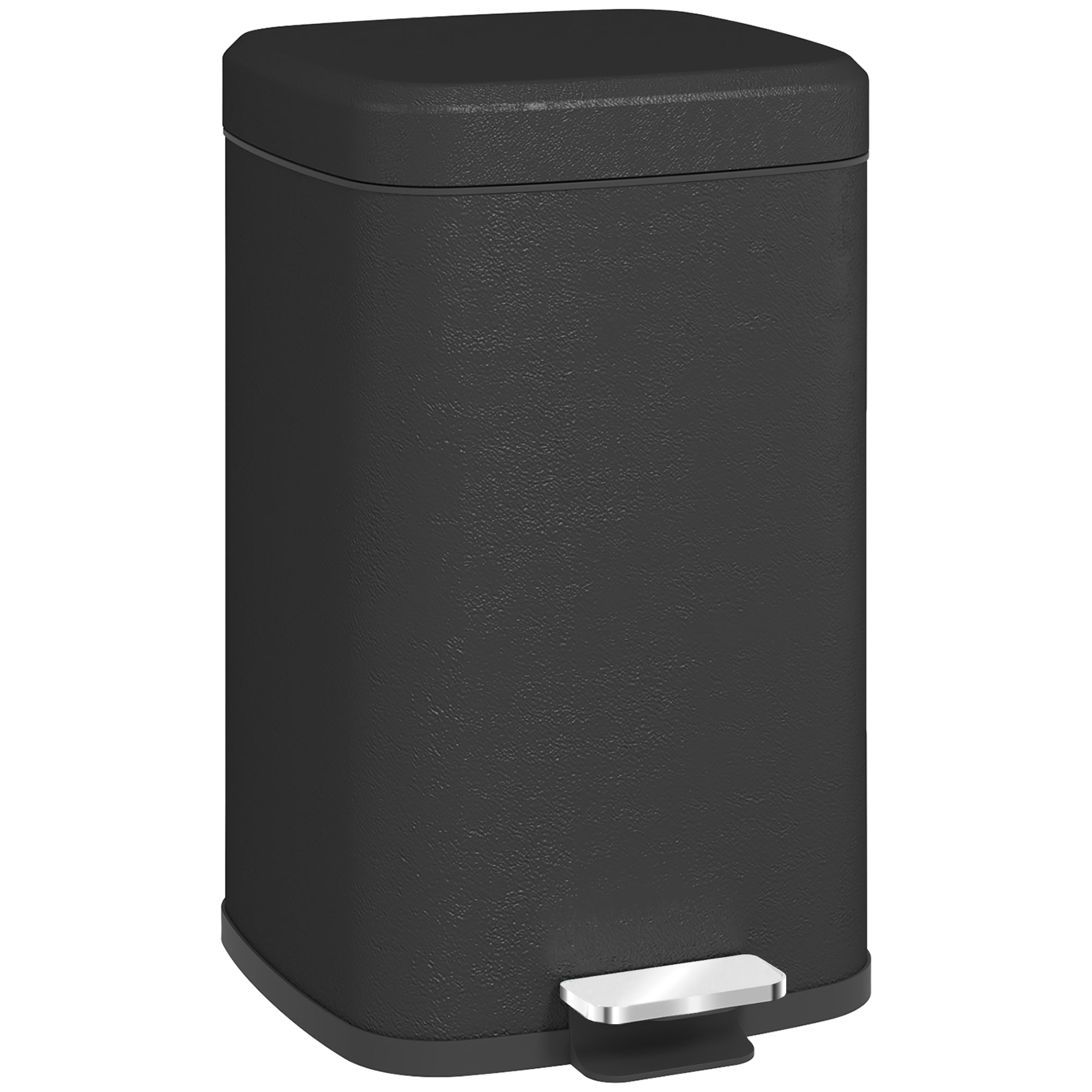 HOMCOM 20L Modern Boxy Metal Home Kitchen Bin - Black - North Peak Garden Furniture