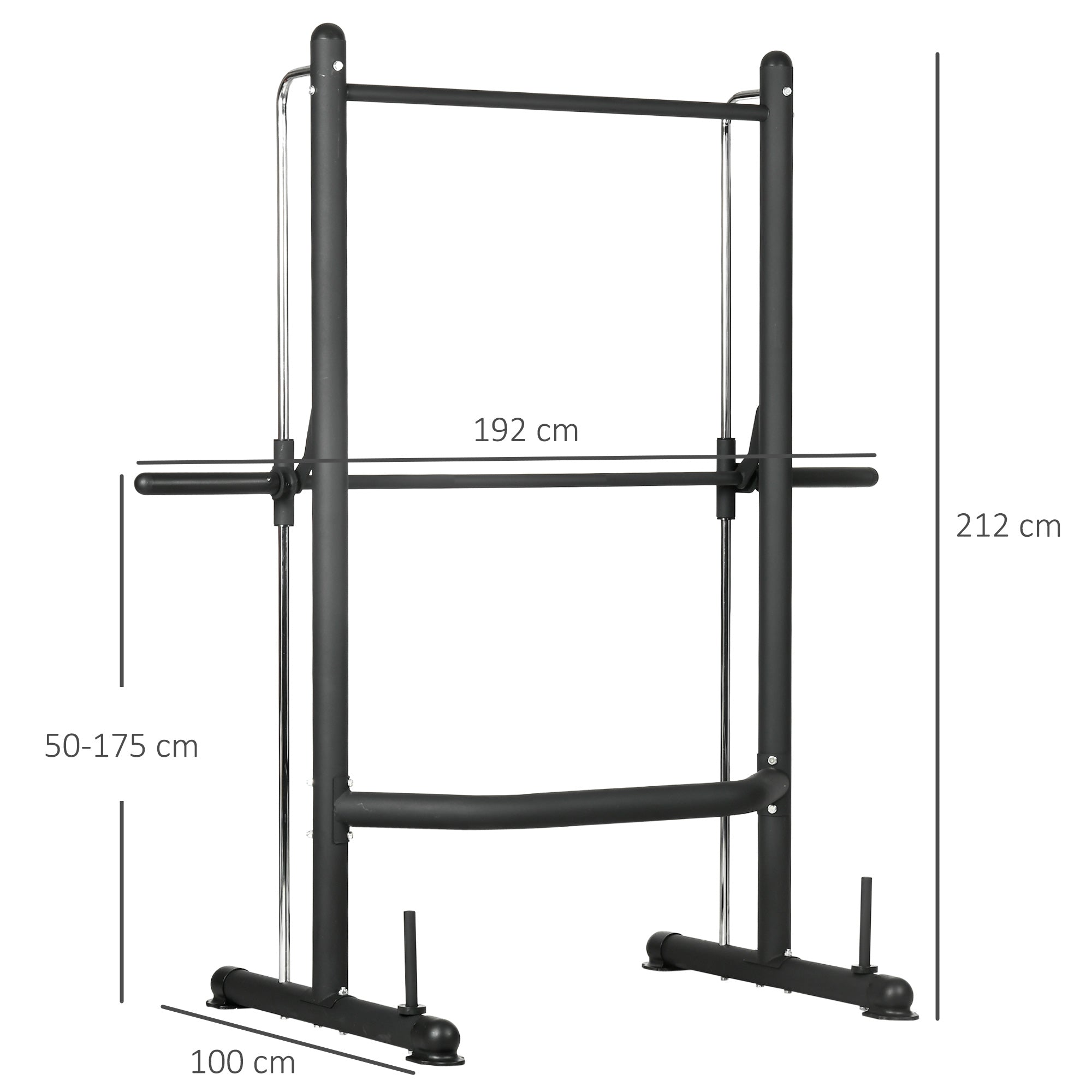HOMCOM Adjustable Squat Rack, with Pull Up Bar, Barbell Bar for Home Gym - North Peak Garden Furniture