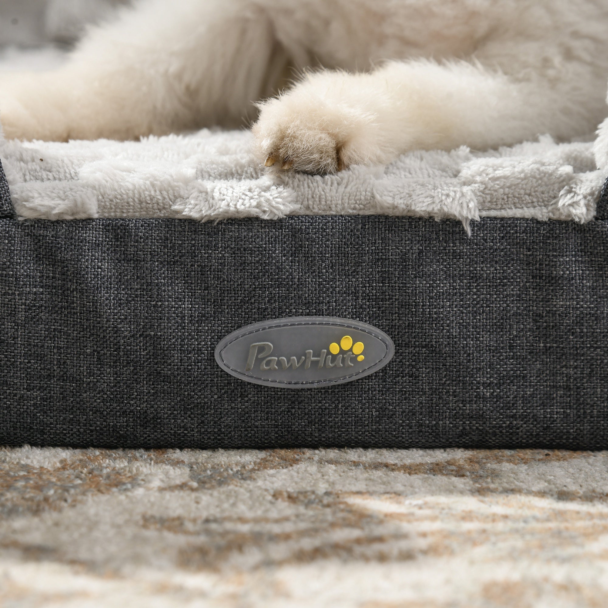 PawHut Calming Dog Bed Pet Mattress w/ Removable Cover, Anti-Slip Bottom, for Small Dogs, 70L x 50W x 18Hcm - Charcoal Grey - North Peak Garden Furniture