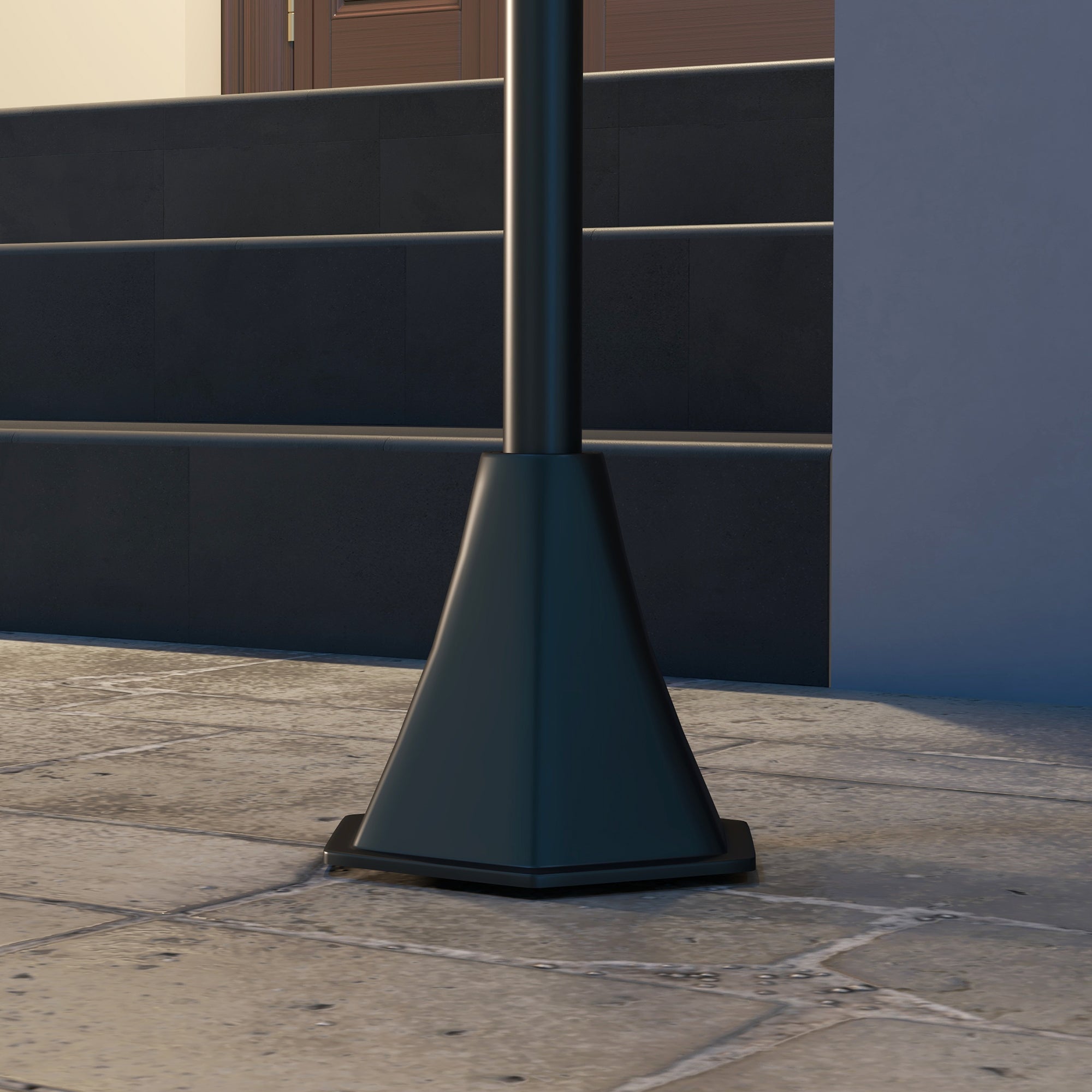 Outsunny Set of Two 1.8m Traditional Style Solar Lamp Posts - Black - North Peak Garden Furniture