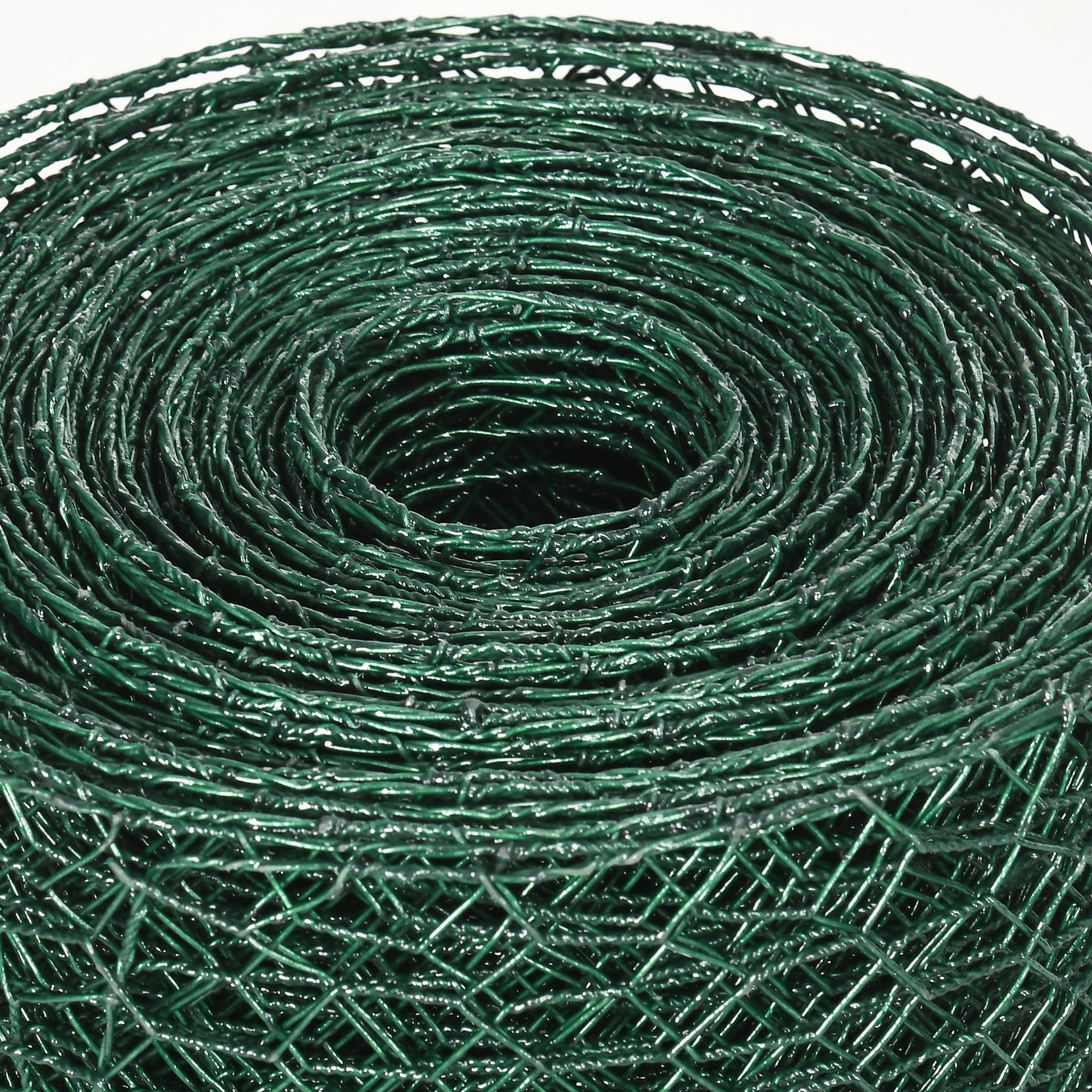 PawHut 1m x 25m Chicken Wire Mesh, Foldable PVC Coated Welded Garden Fence, Roll Poultry Netting, for Rabbits, Ducks, Geese - Dark Green