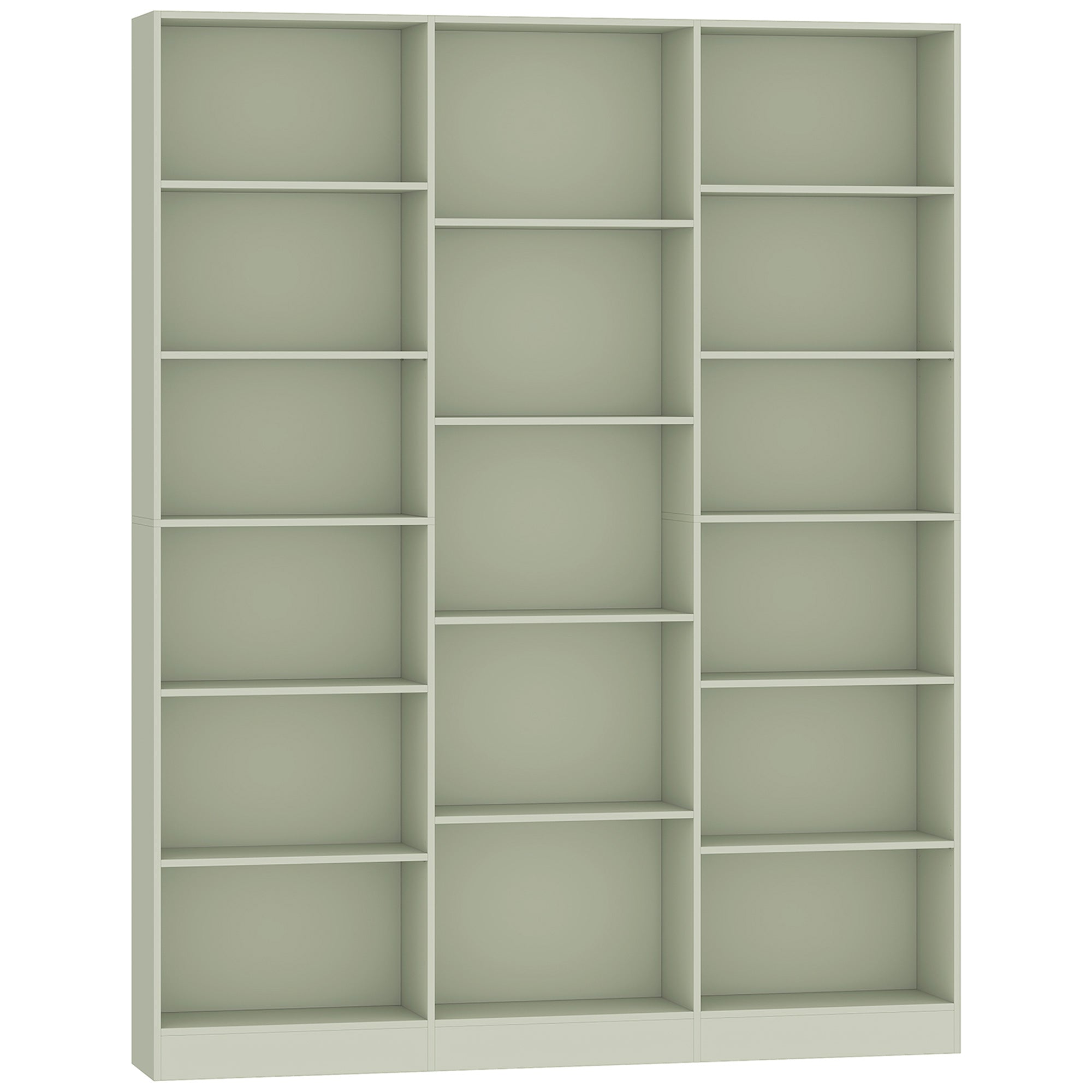 HOMCOM Bookcase with Open Storage, 6-Tier Bookshelf with Anti-Tipping Hardware, Light Green