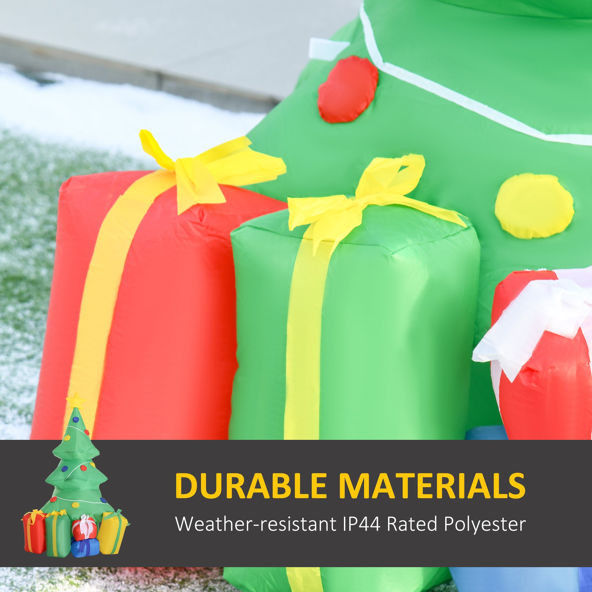 HOMCOM 5ft Inflatable Christmas Tree Xmas Air Blown Holiday Decoration LED Lawn Yard Outdoor Ornaments - North Peak Garden Furniture