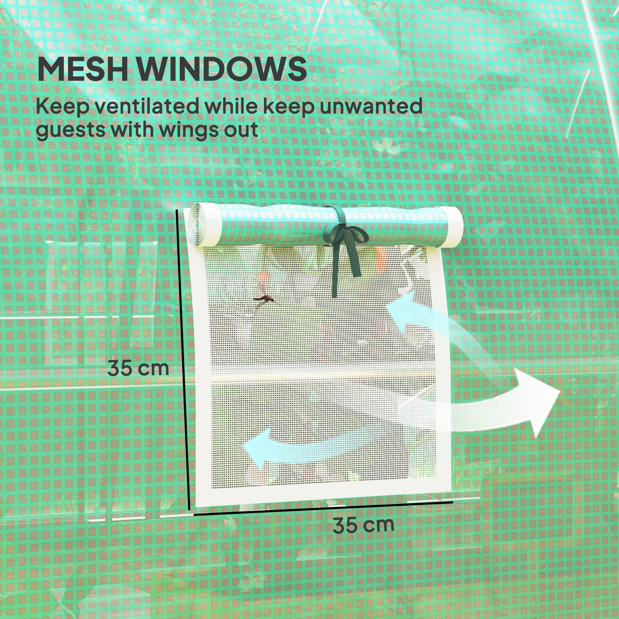 Outsunny 4 x 3(m) Polytunnel Greenhouse, with Windows and Doors - Green - North Peak Garden Furniture
