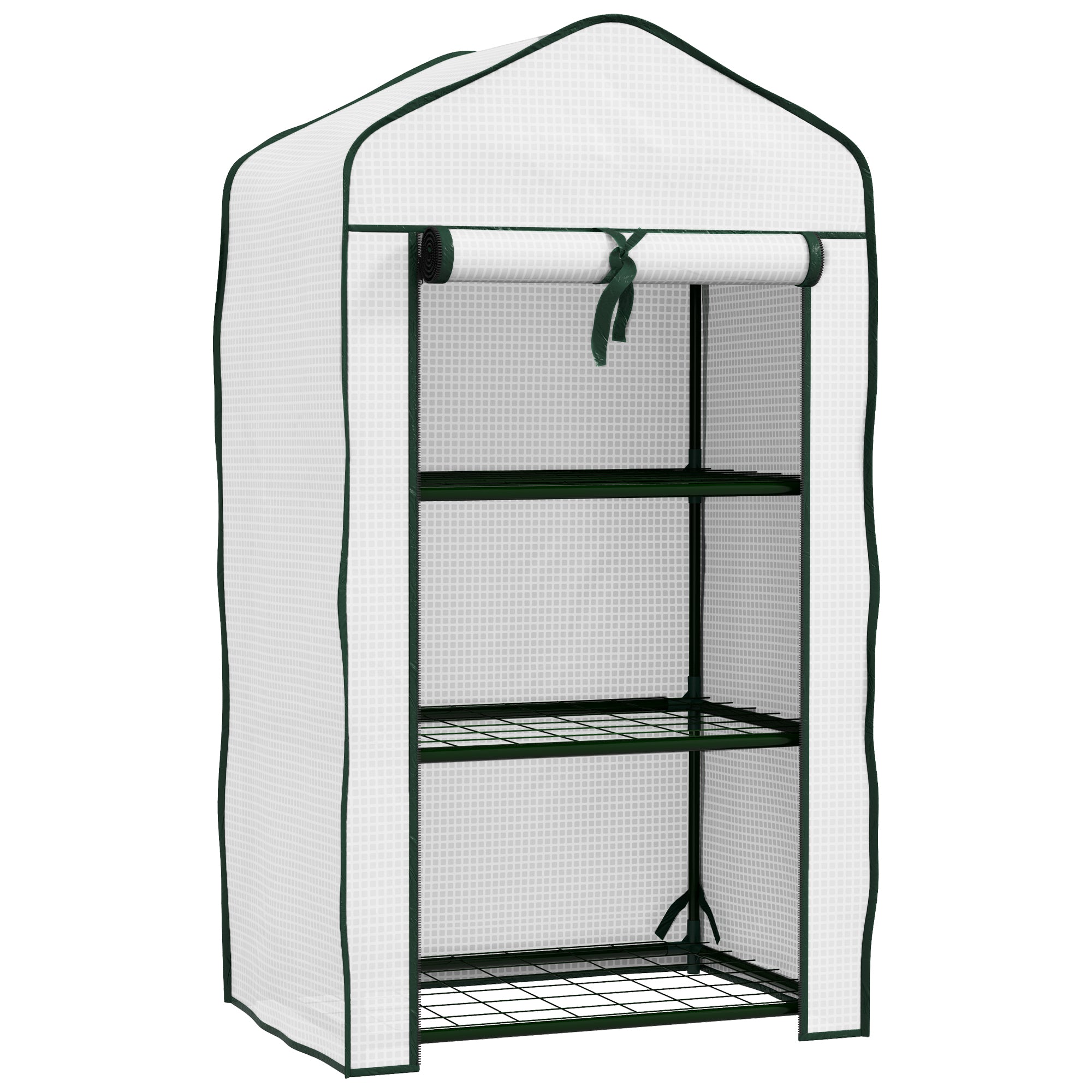 Outsunny Three-Tier Mini Greenhouse - White - North Peak Garden Furniture