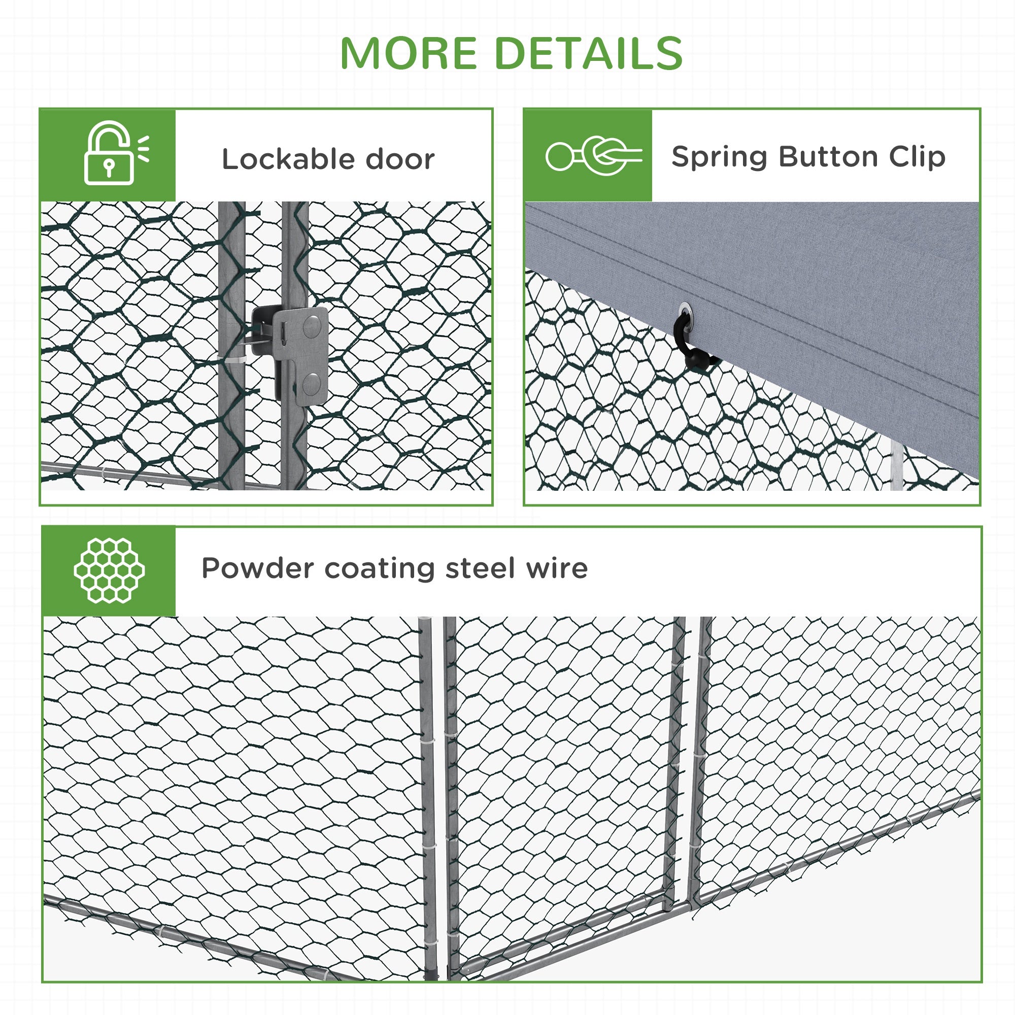 PawHut Chicken Coop for 10-15 Chickens, Hens, Rabbits, Ducks, Outdoor Garden Chicken Run, 4 x 3.5 x 2.6m - North Peak Garden Furniture