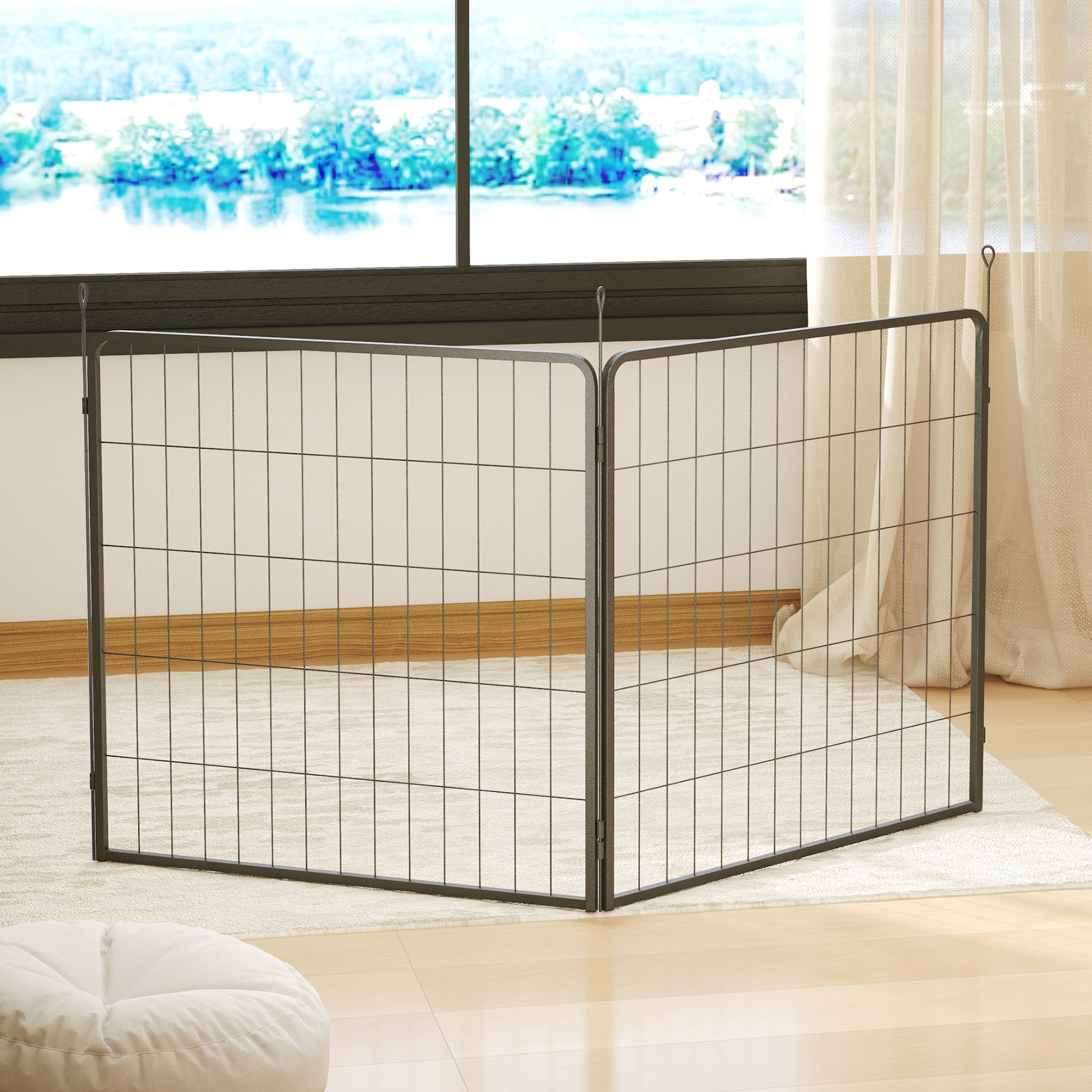 PawHut 2 Piece Dog Pen Expansion Pack for 80cm High Pet Playpen with 3 Stakes, for Small and Medium Dogs - North Peak Garden Furniture