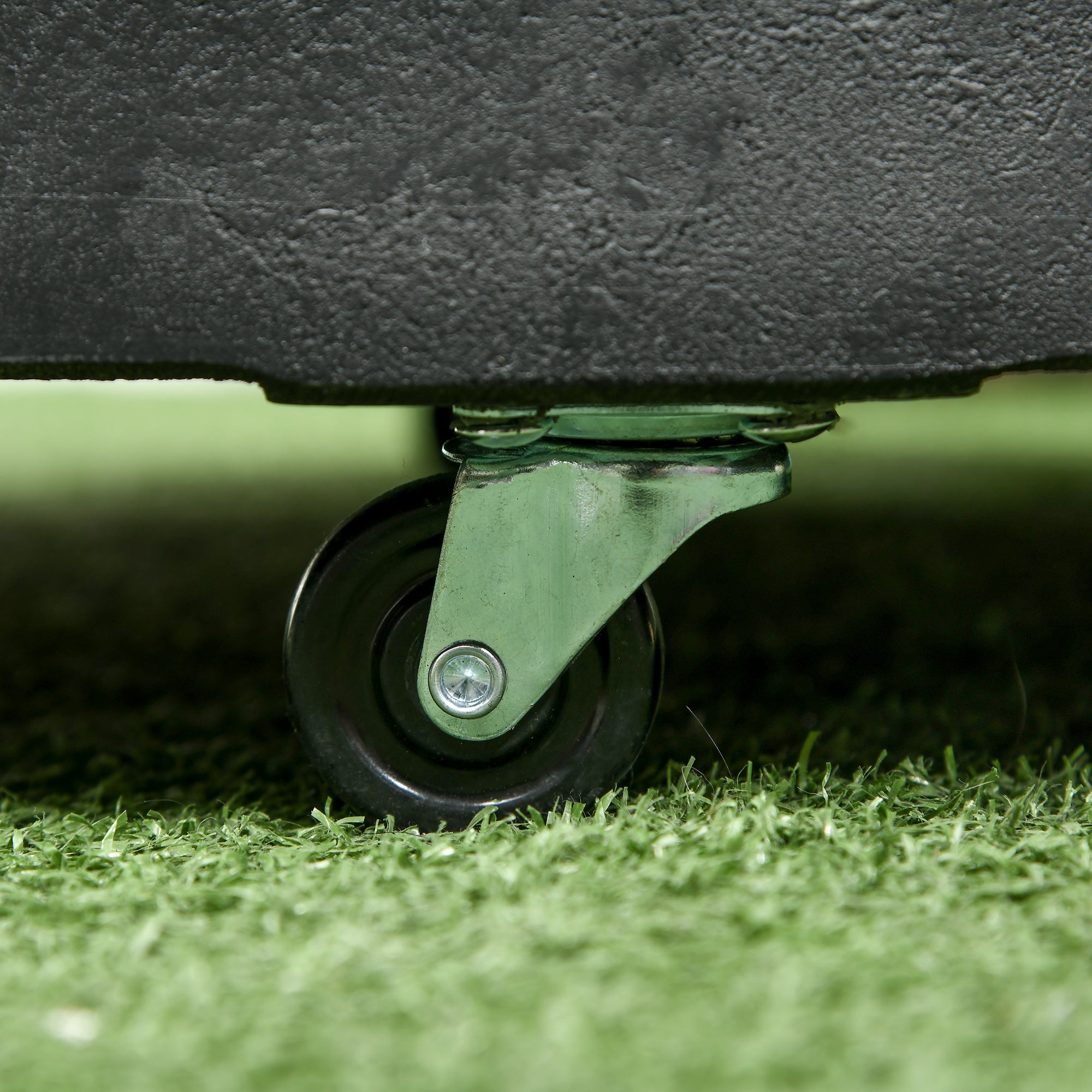 Outsunny 25kg Resin Garden Parasol Base with Wheels and Retractable Handles, Round Outdoor Market Umbrella Stand Weight for Poles of Φ38mm to Φ48mm, Black