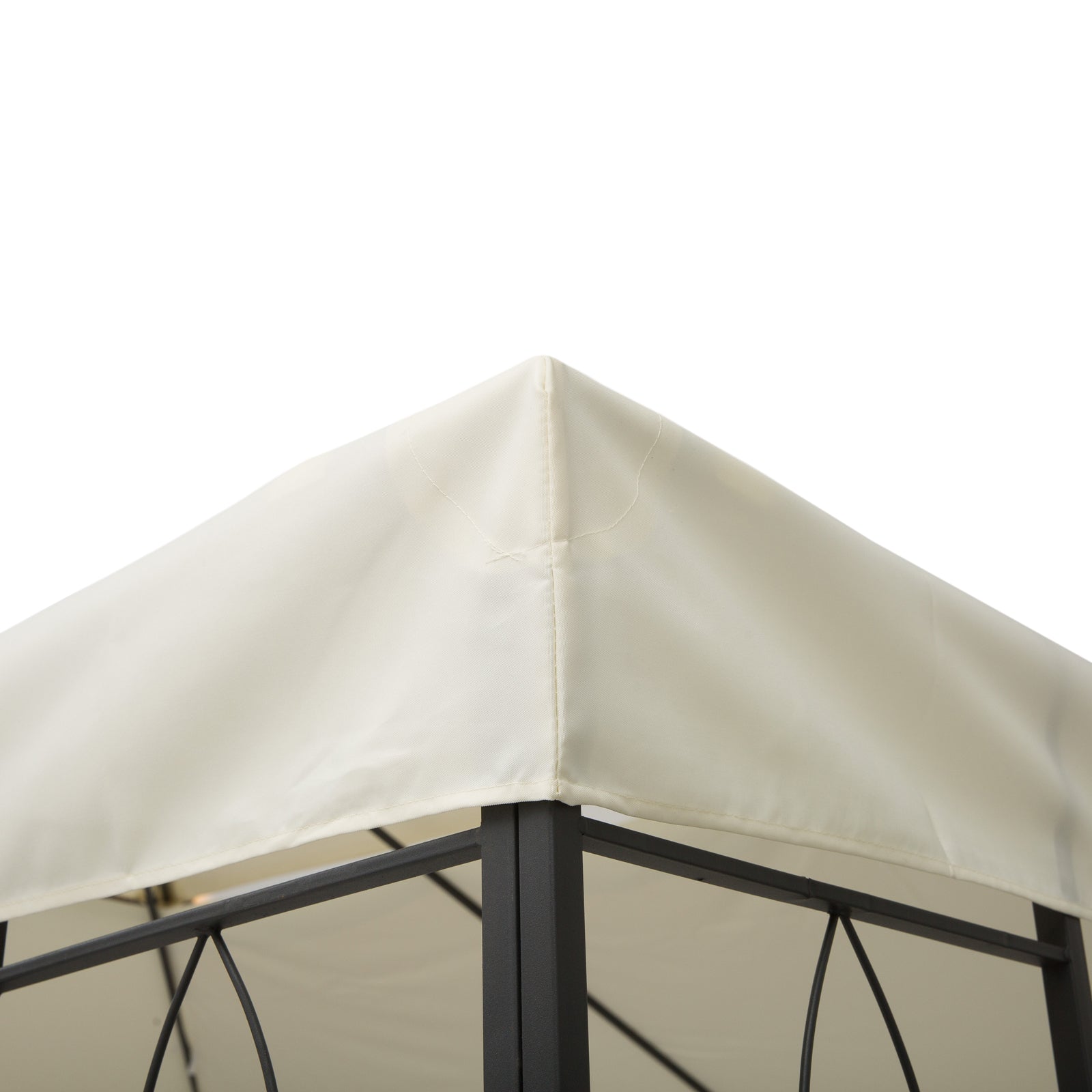 Outsunny 3x4m Gazebo Replacement Roof Canopy 2 Tier Top UV Cover Garden Patio Outdoor Sun Awning Shelters Cream (TOP COVER ONLY)