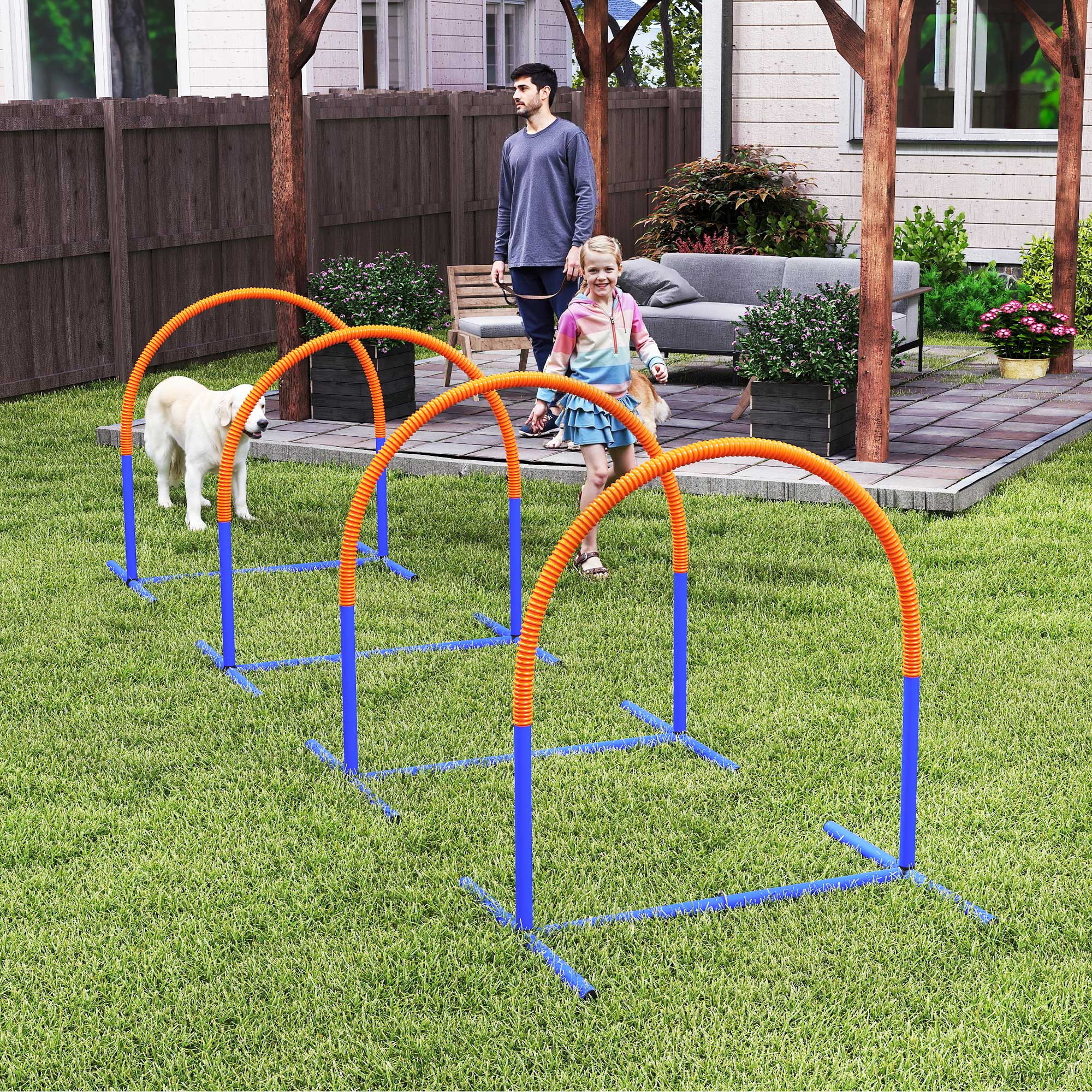 PawHut Four-Piece Portable Dog Agility Equipment - Blue