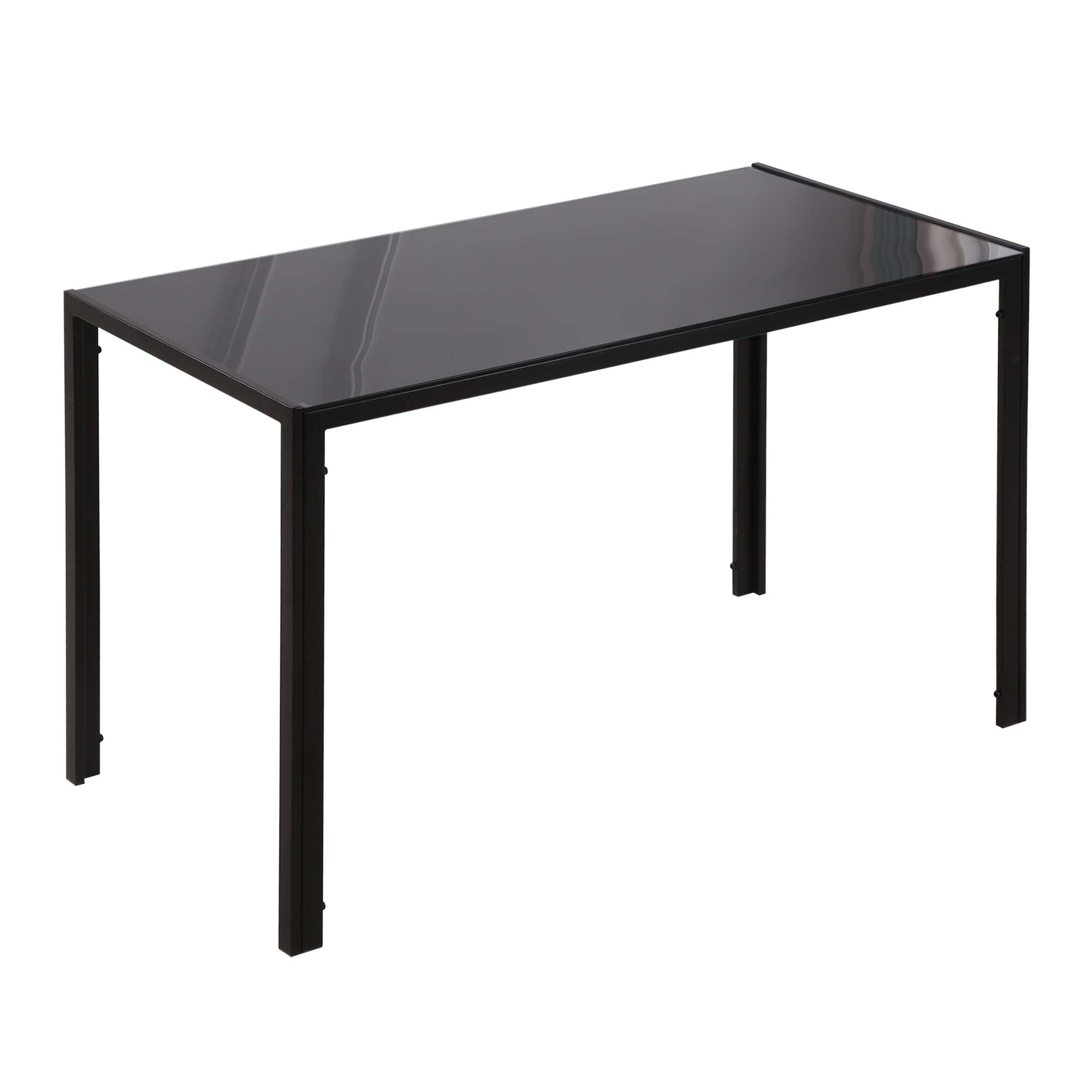 HOMCOM Modern Rectangular Dining Table for 4 People Glass Kitchen Table with Tempered Glass Top and Metal Legs for Dining Room, Living Room (Chairs Not Included) - North Peak Garden Furniture