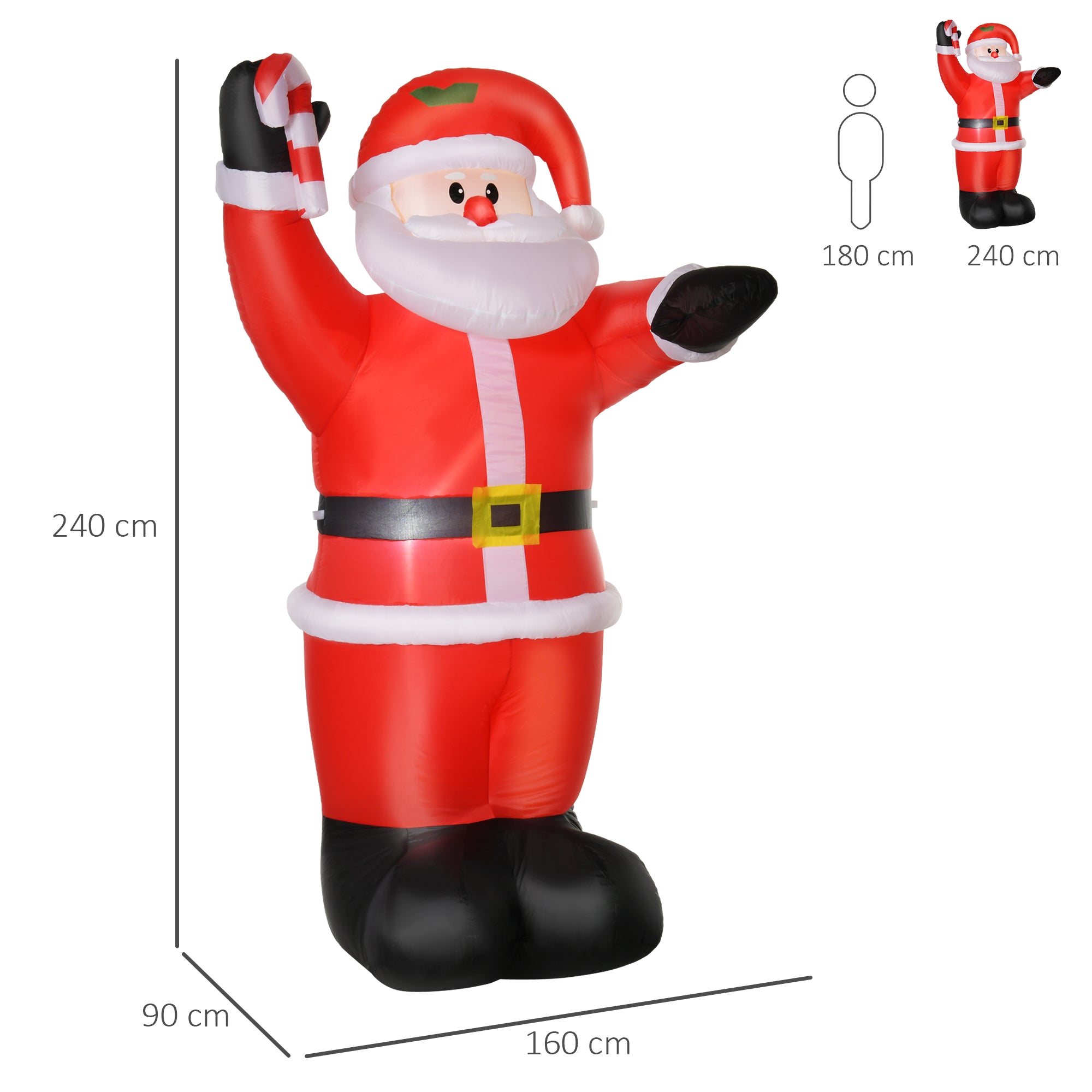 HOMCOM Inflatable Christmas Santa Claus Air Blown Decoration Yard - North Peak Garden Furniture