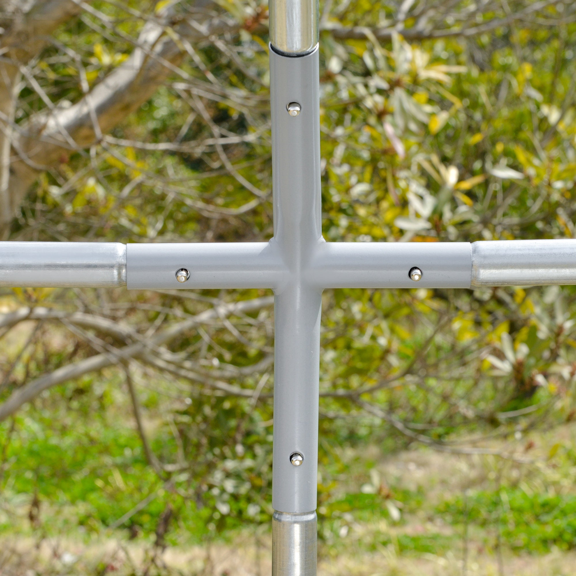 PawHut Walk In Chicken Run Galvanised Chicken Coop Hen Poultry House Cage Pet Playpen Garden with Water-Resist Covers