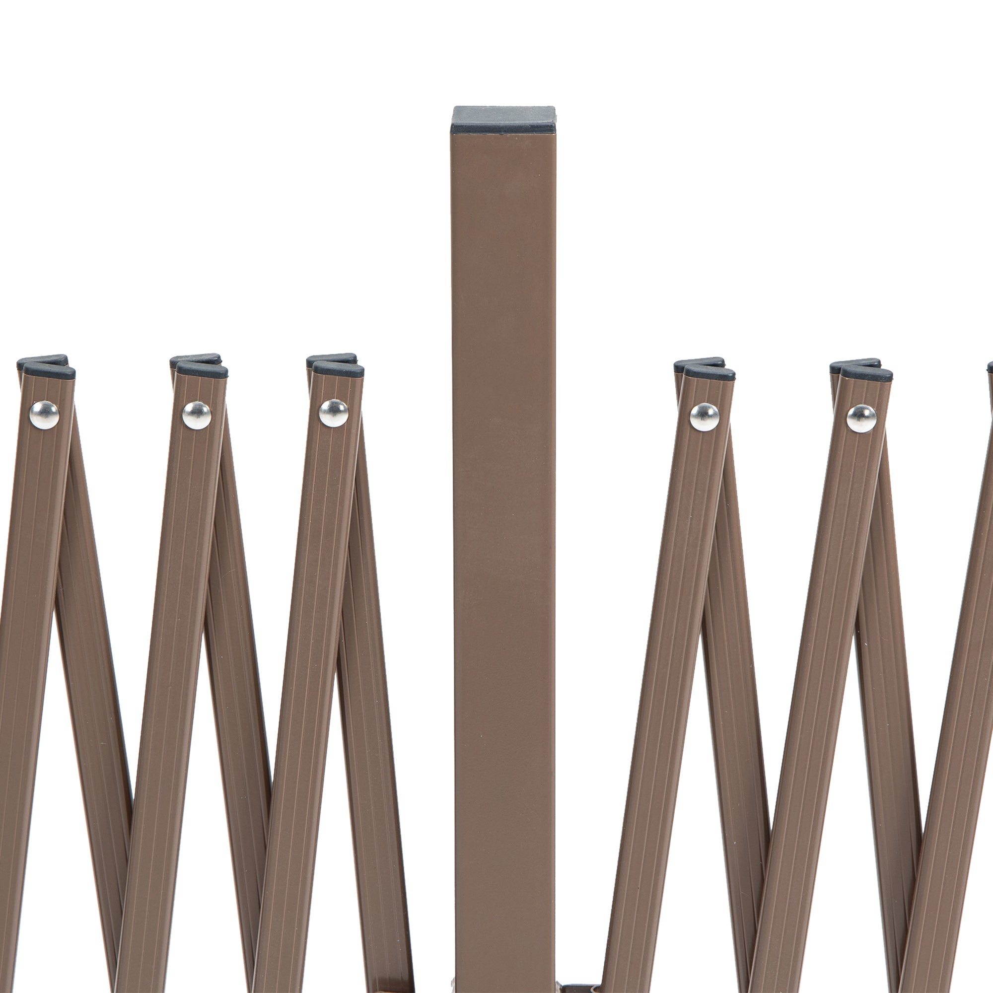 Outsunny Expanding Trellis Fence Freestanding Movable Fence Foldable Garden Screen Panel Aluminium, 405cm x 103.5cm, Dark Brown - North Peak Garden Furniture