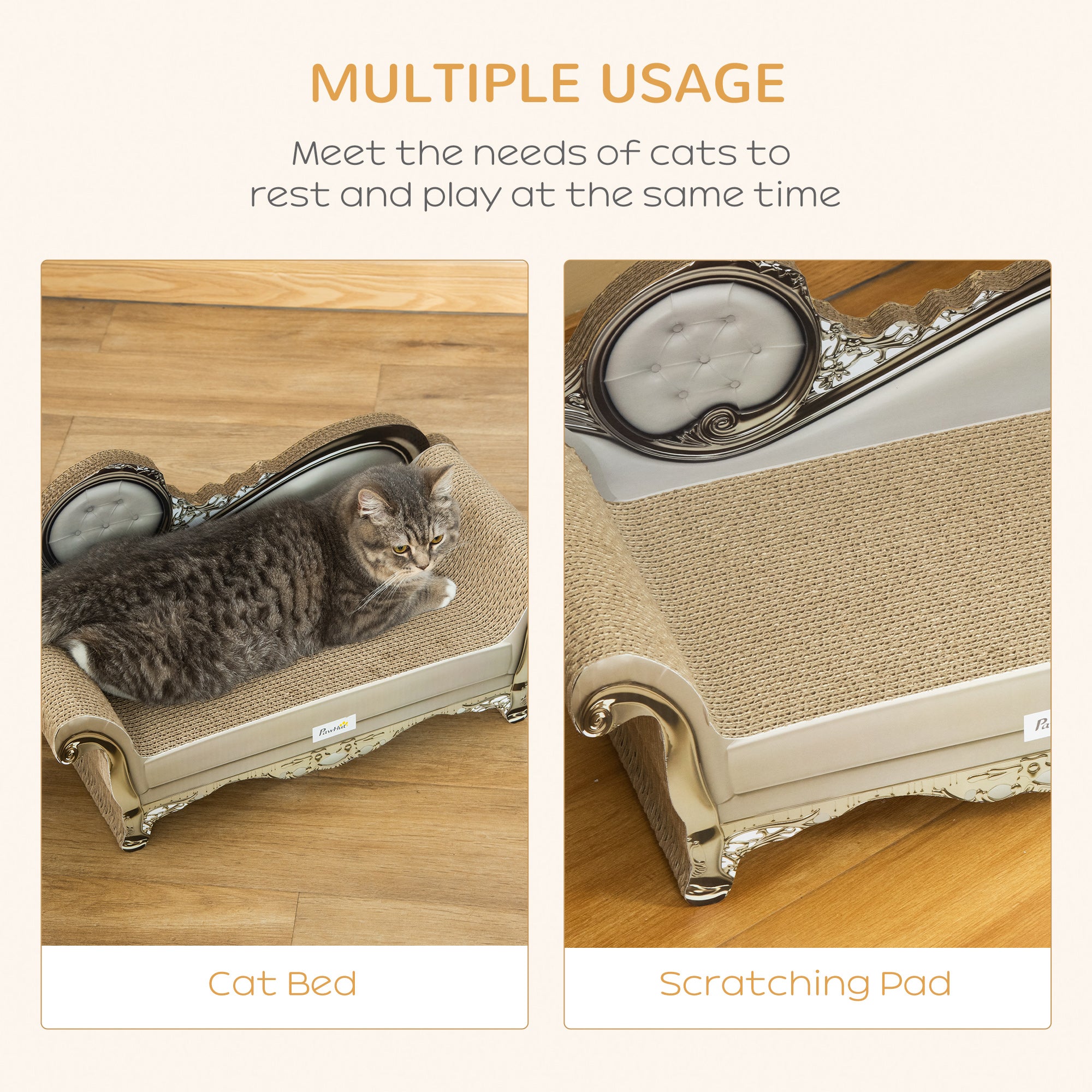 PawHut Cat Furniture, with Scratching Pad & Catnip - Brown - North Peak Garden Furniture