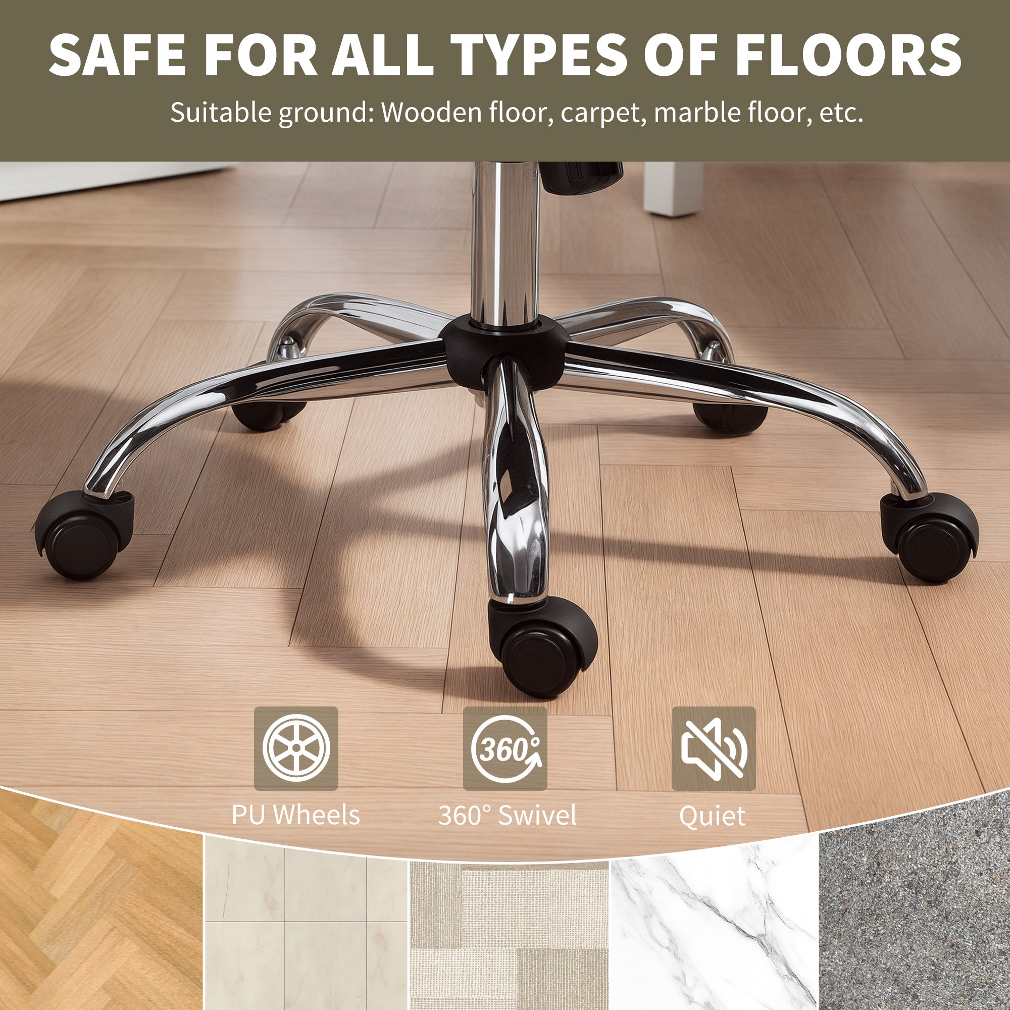 HOMCOM Velvet-Feel Office Chair - Beige