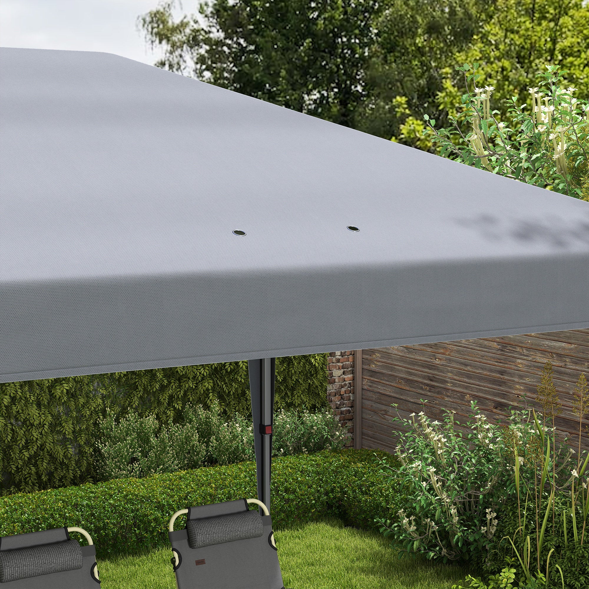 Outsunny 3 x 6 m Pop Up Gazebo, Foldable Canopy Tent, Height Adjustable Wedding Awning Canopy w/ Carrying Bag, Grey - North Peak Garden Furniture