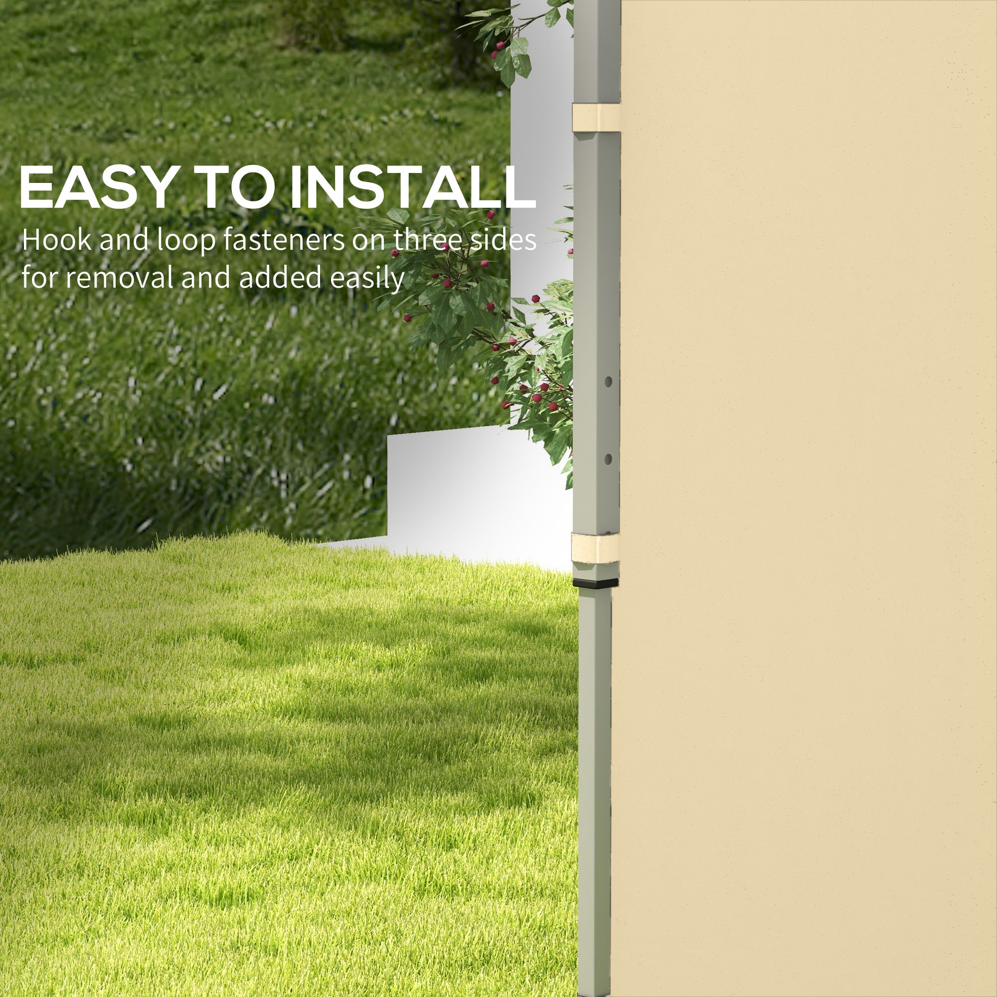 Outsunny Set of Two 3 x 3(m) Replacement Zipped Gazebo Walls - Beige - North Peak Garden Furniture