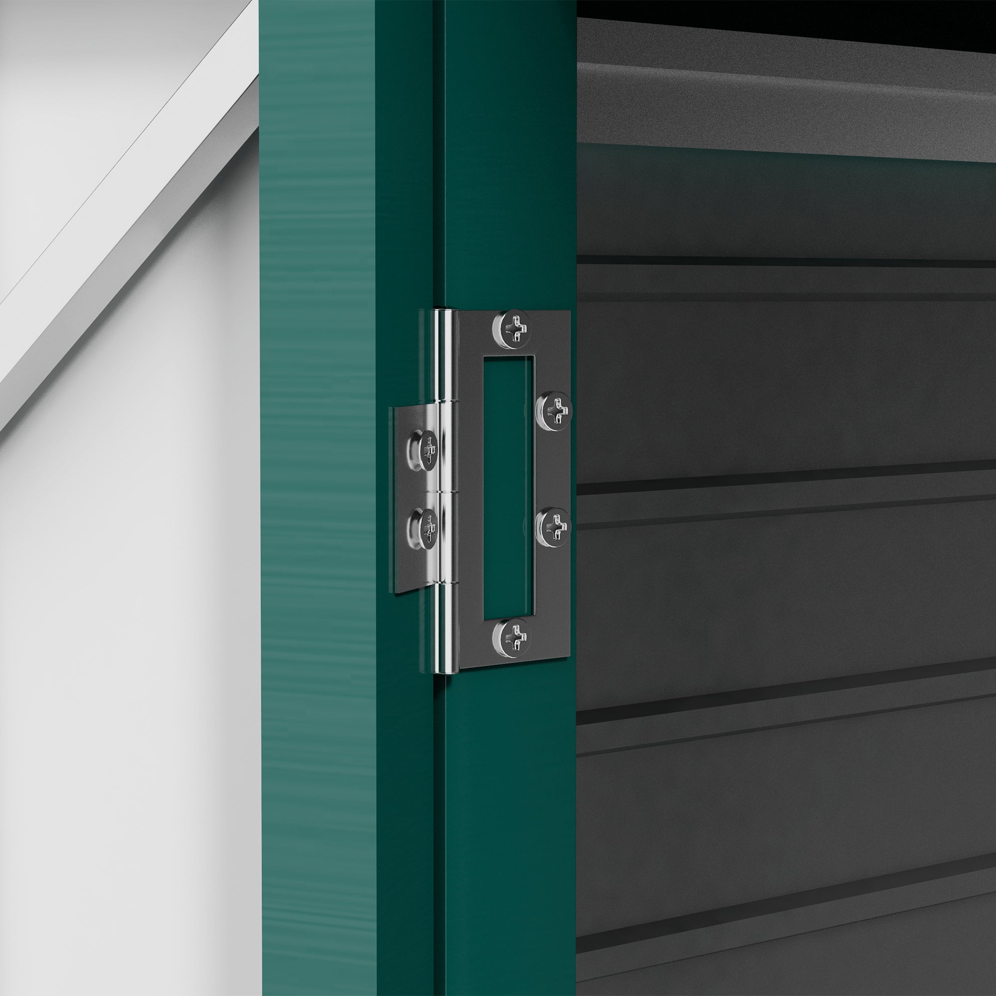 Outsunny 3.7 x 7.9ft Galvanised Steel Shed, with Latched Door and Padlock - Green - North Peak Garden Furniture