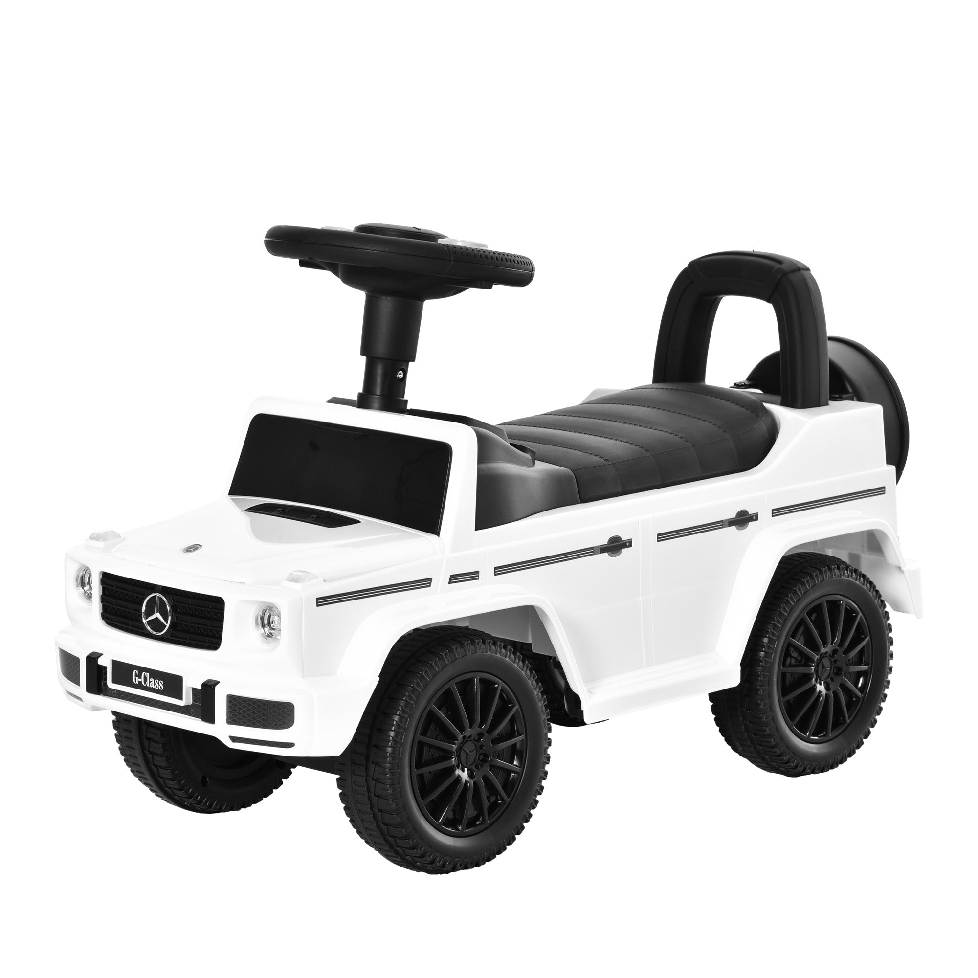 HOMCOM 3 in 1 Kids Ride On Car G350 Licensed Foot To Floor Slider Toddler Push Along NO POWER White 12-36 months - North Peak Garden Furniture