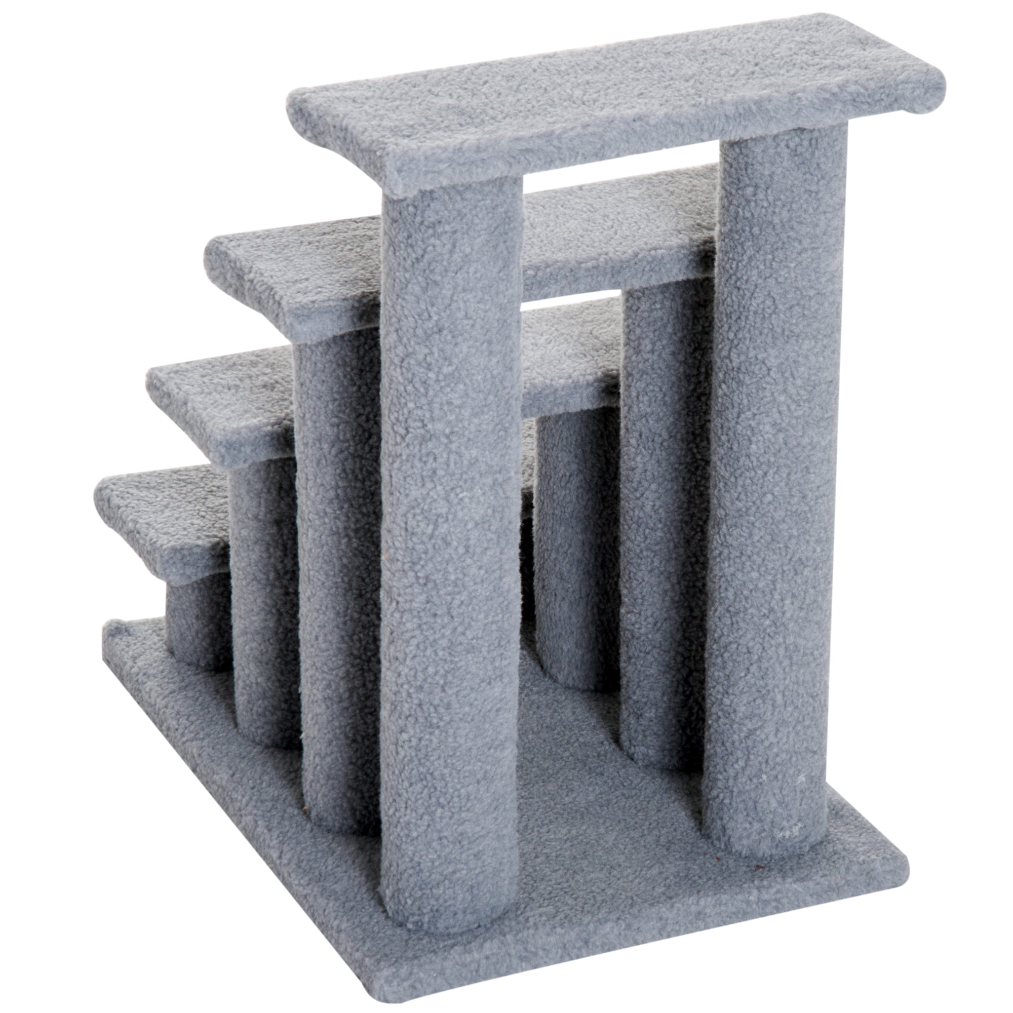 PawHut Dog Steps for Bed 4 Step Pet Stairs for Sofa Dog Cat Climb Ladder 63x43x60 cm Grey