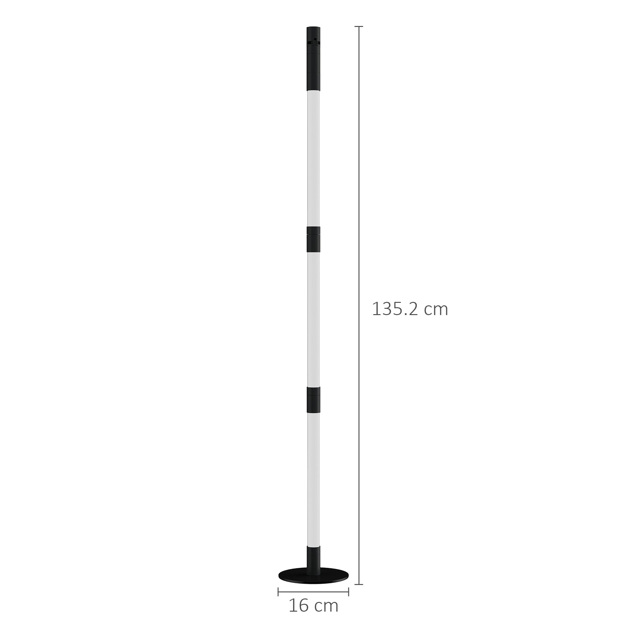 HOMCOM LED Floor Lamp with Reading Light, 360° RGB Detachable Corner Floor Lamp with App & Remote Control, Standing Lamp with Music Sync & Timing, for Living Room, Game Room, Dark Grey - North Peak Garden Furniture