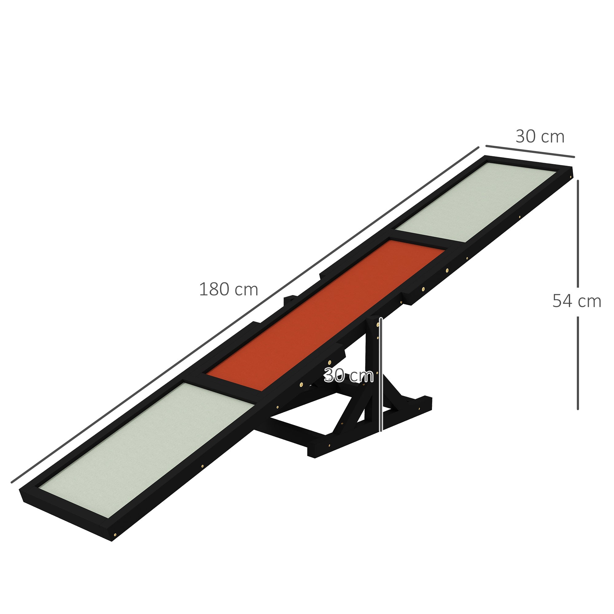 PawHut Wooden Pet Seesaw for Big Dogs, Dog Agility Equipment with Anti-Slip Surface - Black - North Peak Garden Furniture