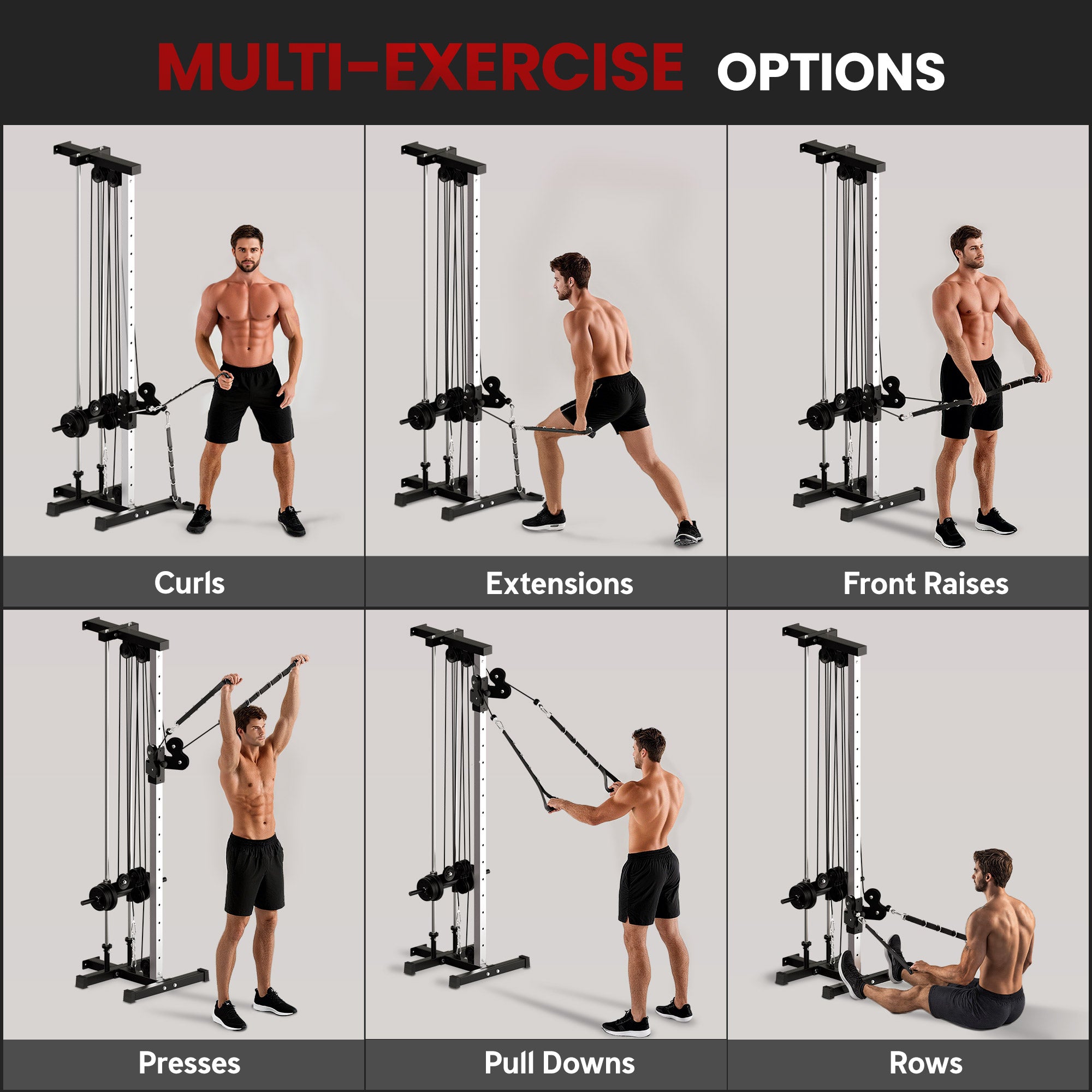 SPORTNOW Wall Mount Cable Machine, 15 Positions Adjustable Cable Crossover Machine Dual Pulley System for Home Gym