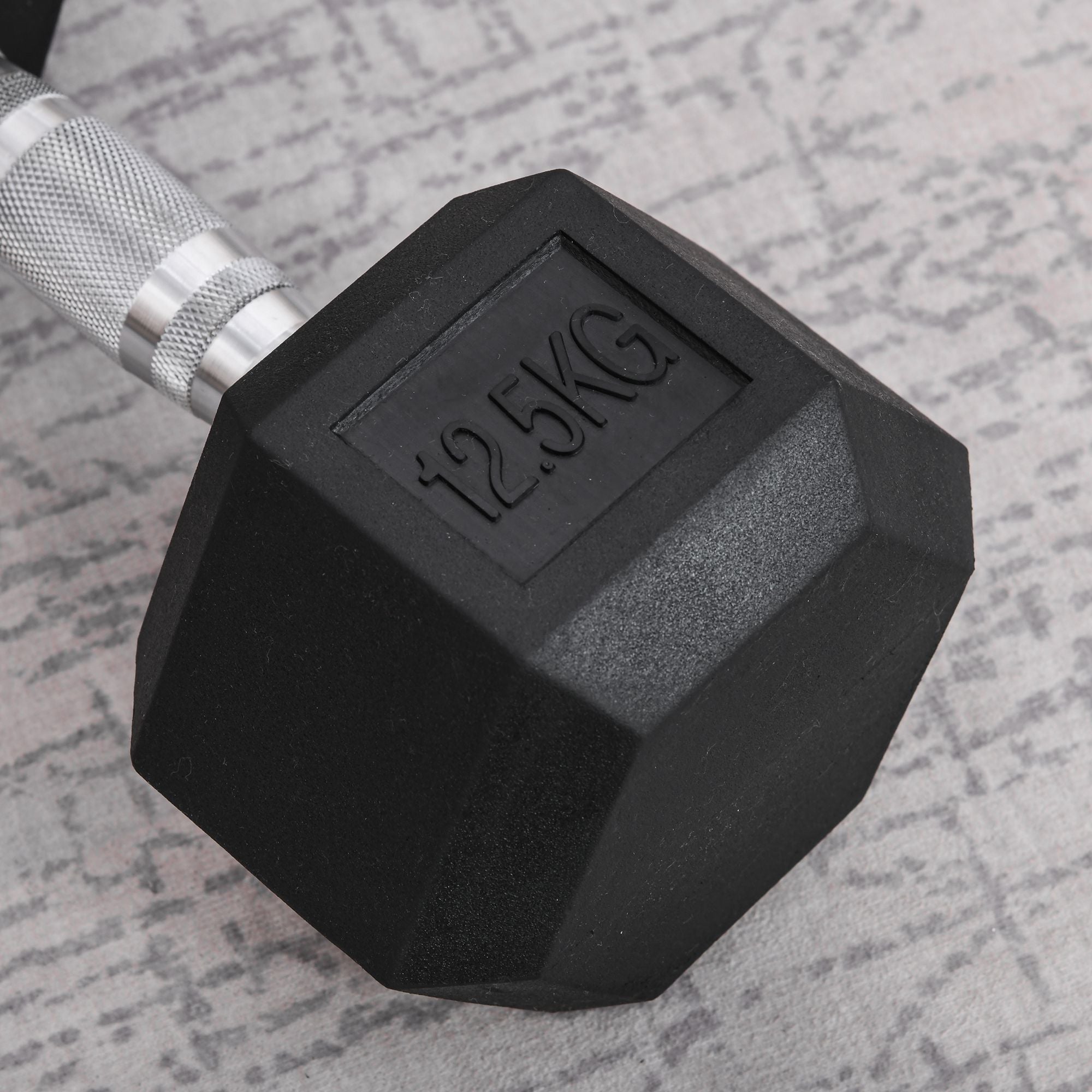 HOMCOM 2x12.5kg Rubber Hex Dumbbell Portable Hand Weights Dumbbell Home Gym Workout Fitness Hand Dumbbell - North Peak Garden Furniture