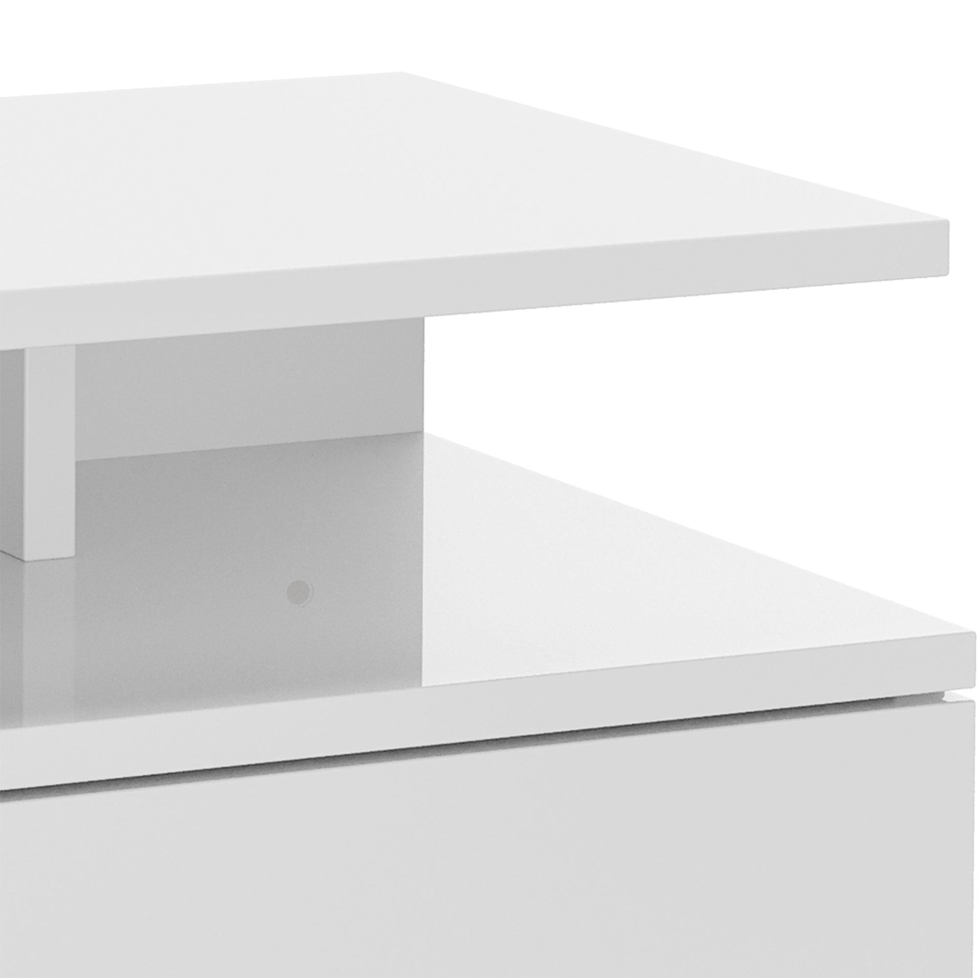 HOMCOM Set of Two Floating High Gloss Bedside Tables - White - North Peak Garden Furniture