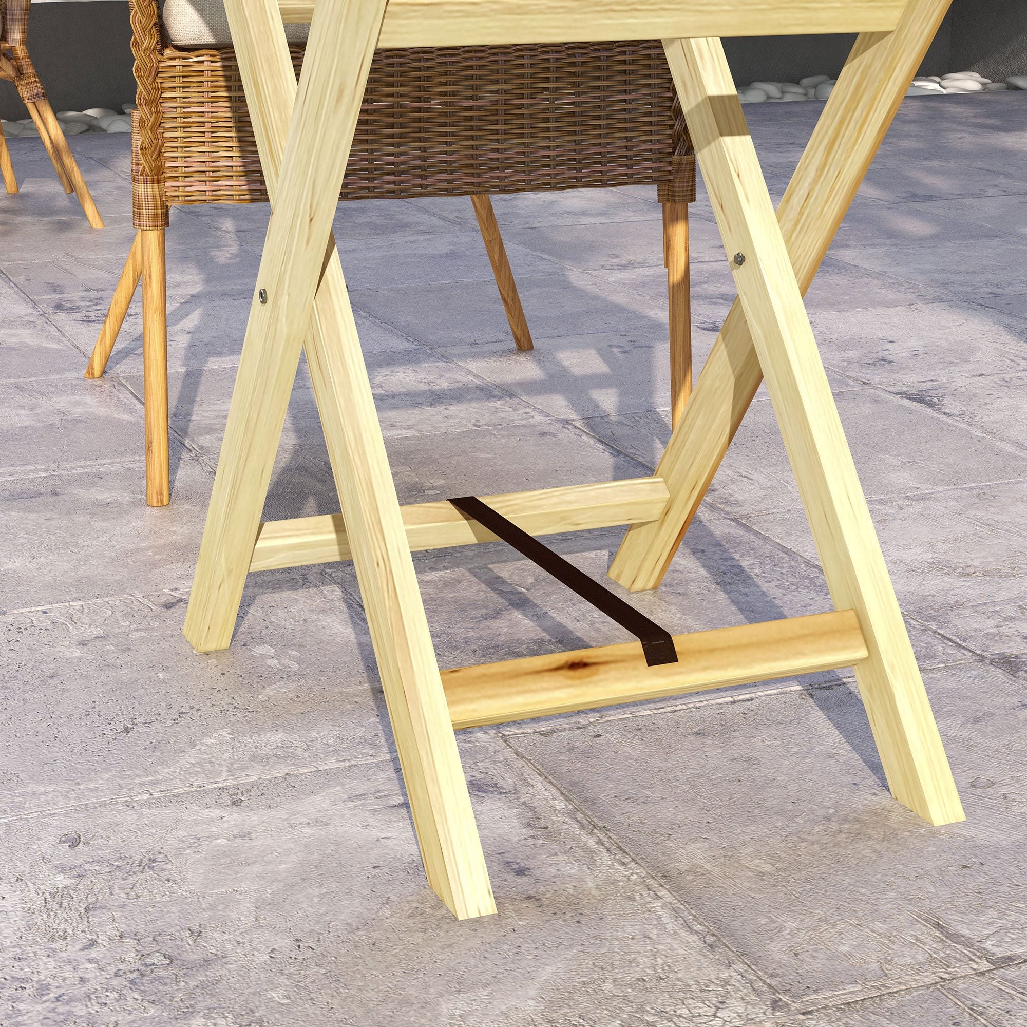 Outsunny 44 x 68cm Wooden Garden Table - North Peak Garden Furniture