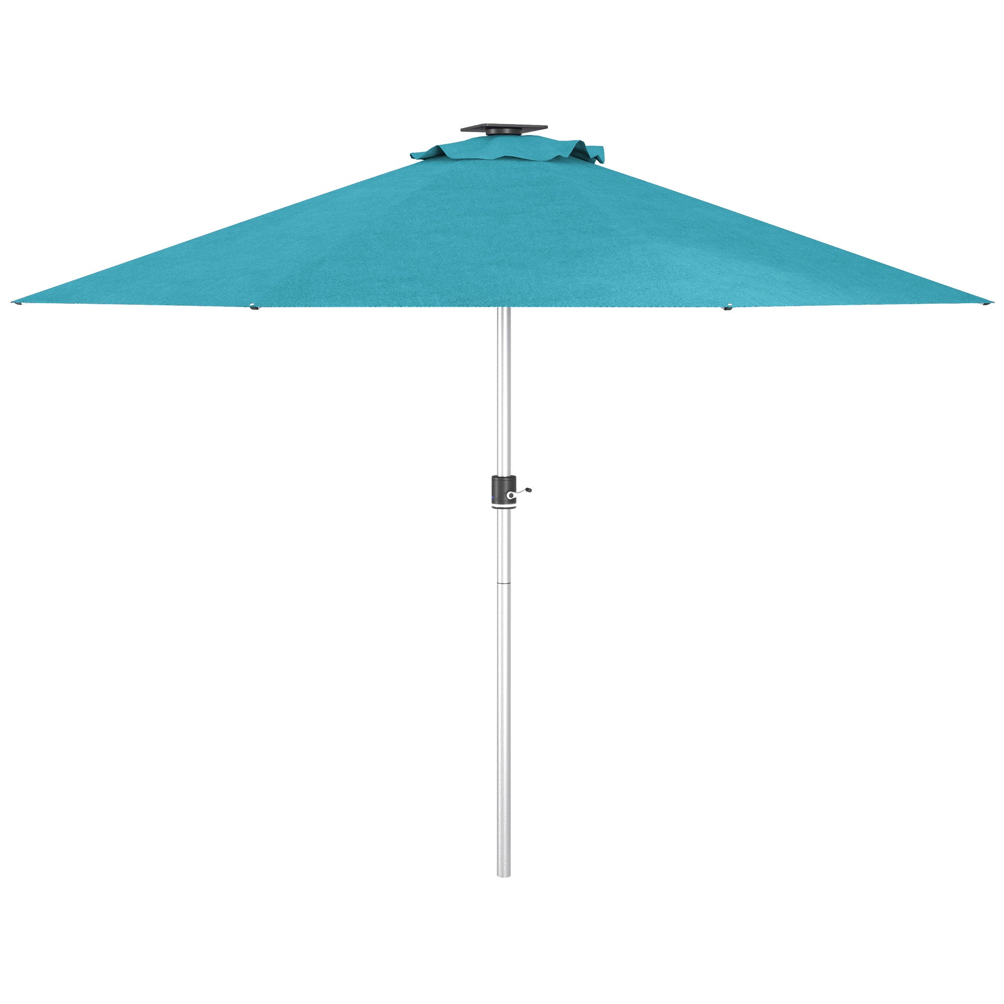 Outsunny 3m Parasol, with Solar-Powered LED Lights - Blue