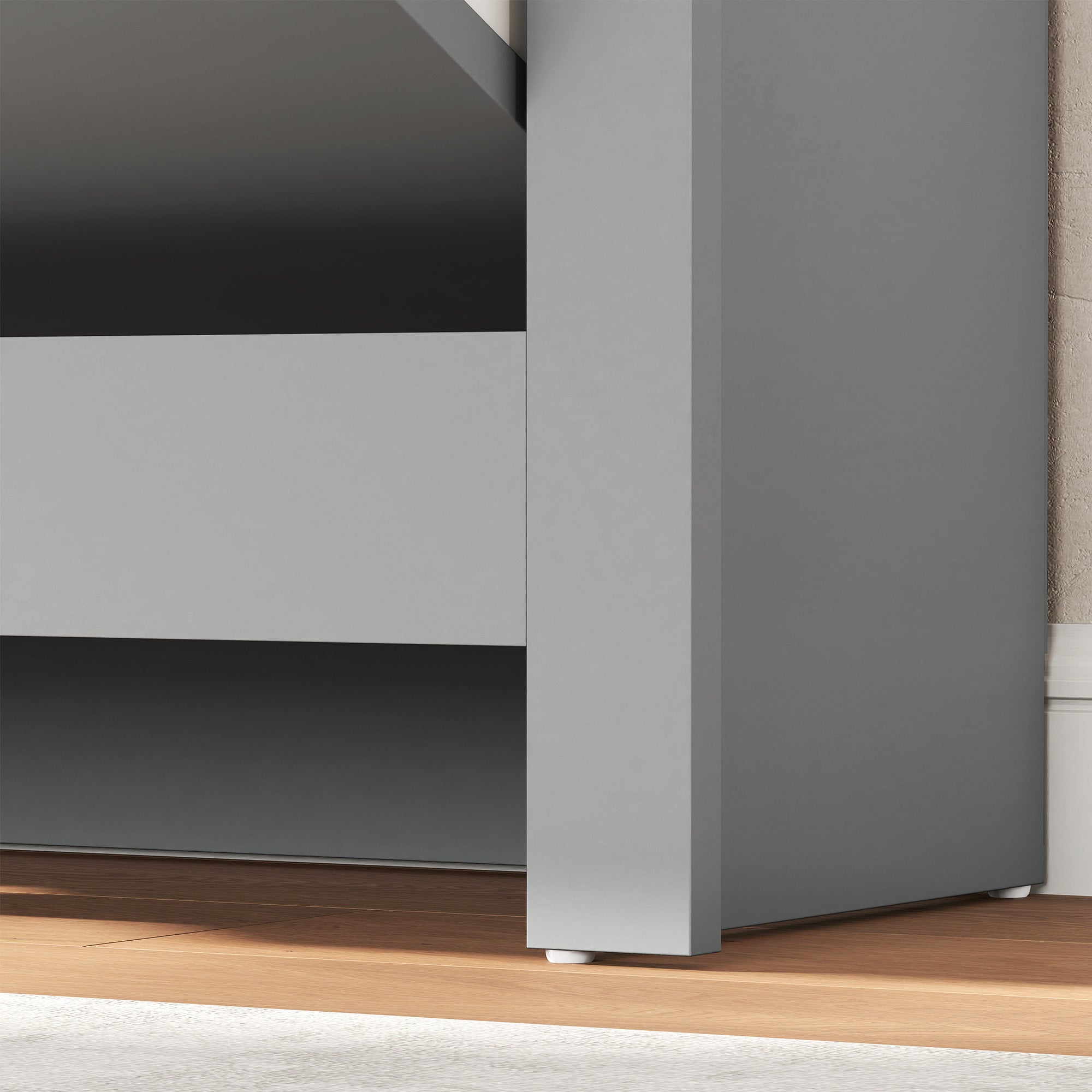 HOMCOM Slim Shoe Cabinet, Narrow Shoe Cupboard with 2 Flip Drawers, Adjustable Shelves for 12 Pairs of Shoes, Light Grey