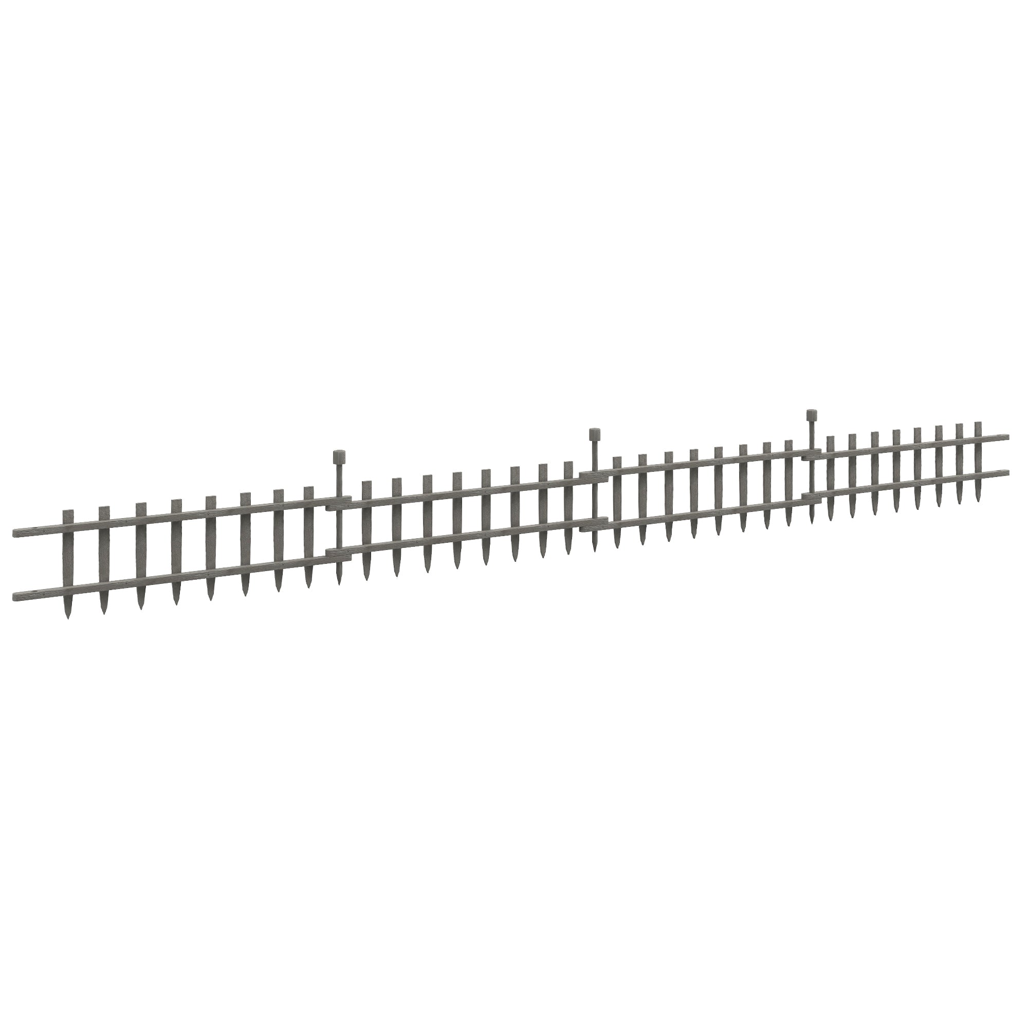 Outsunny 4PCs Wooden Garden Fencing Landscape Edging, Grey - North Peak Garden Furniture
