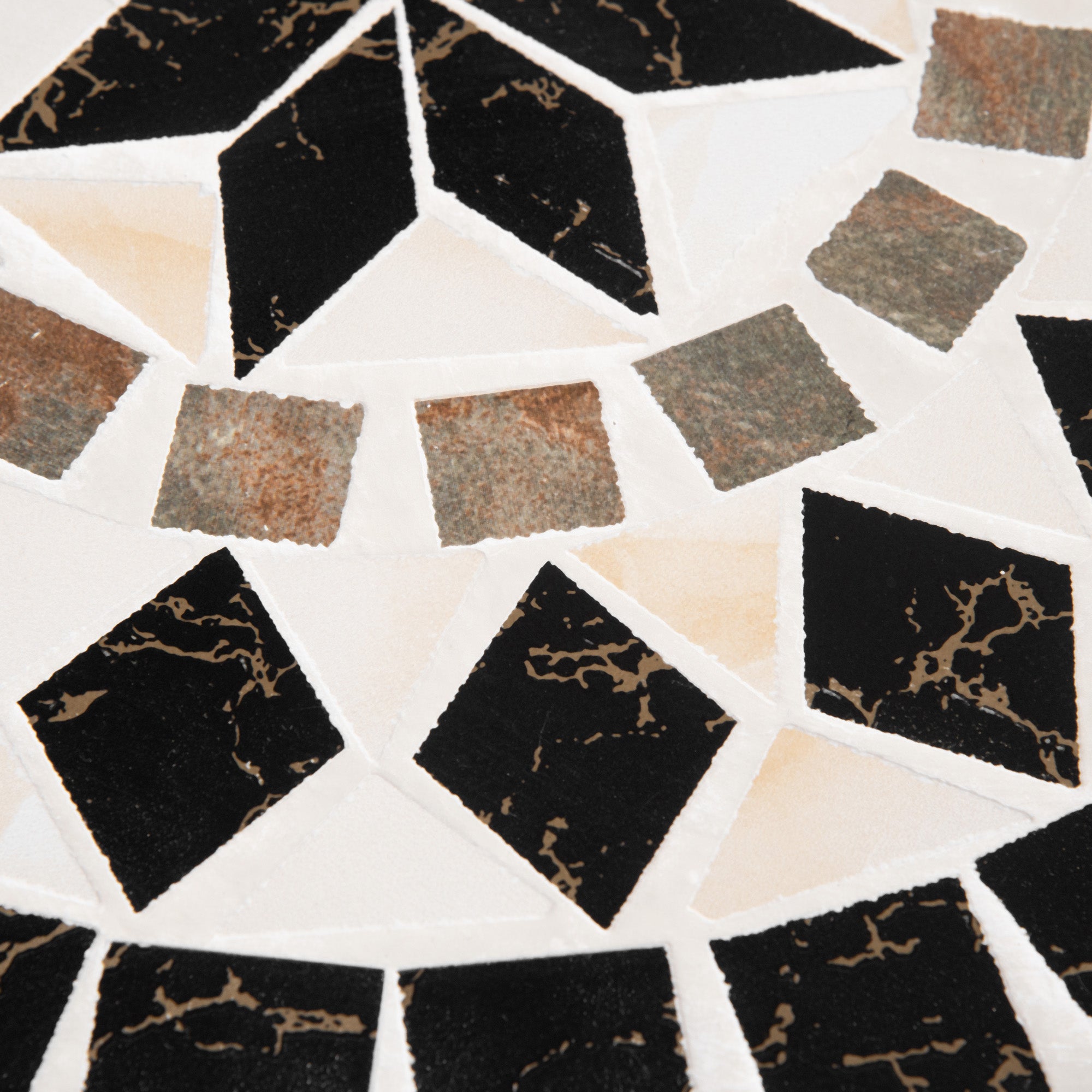 Outsunny Φ60cm Mosaic Outdoor Patio Table - Black - North Peak Garden Furniture
