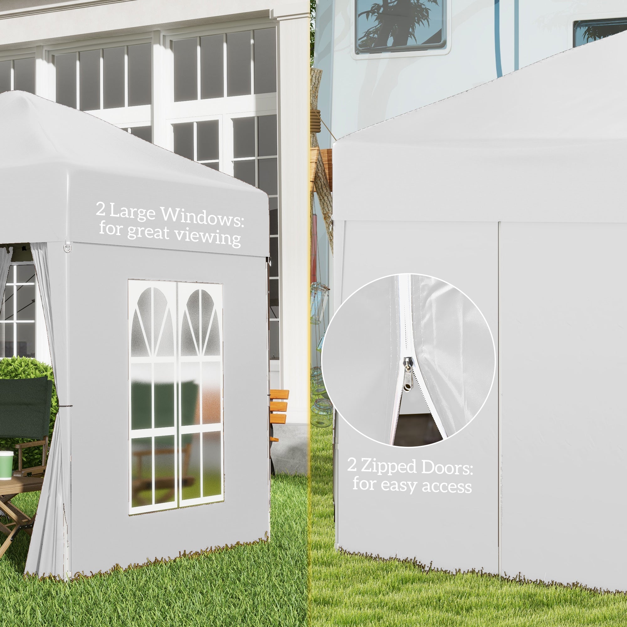 Outsunny Pop Up Gazebo Canopy, size (2 x2m)-White