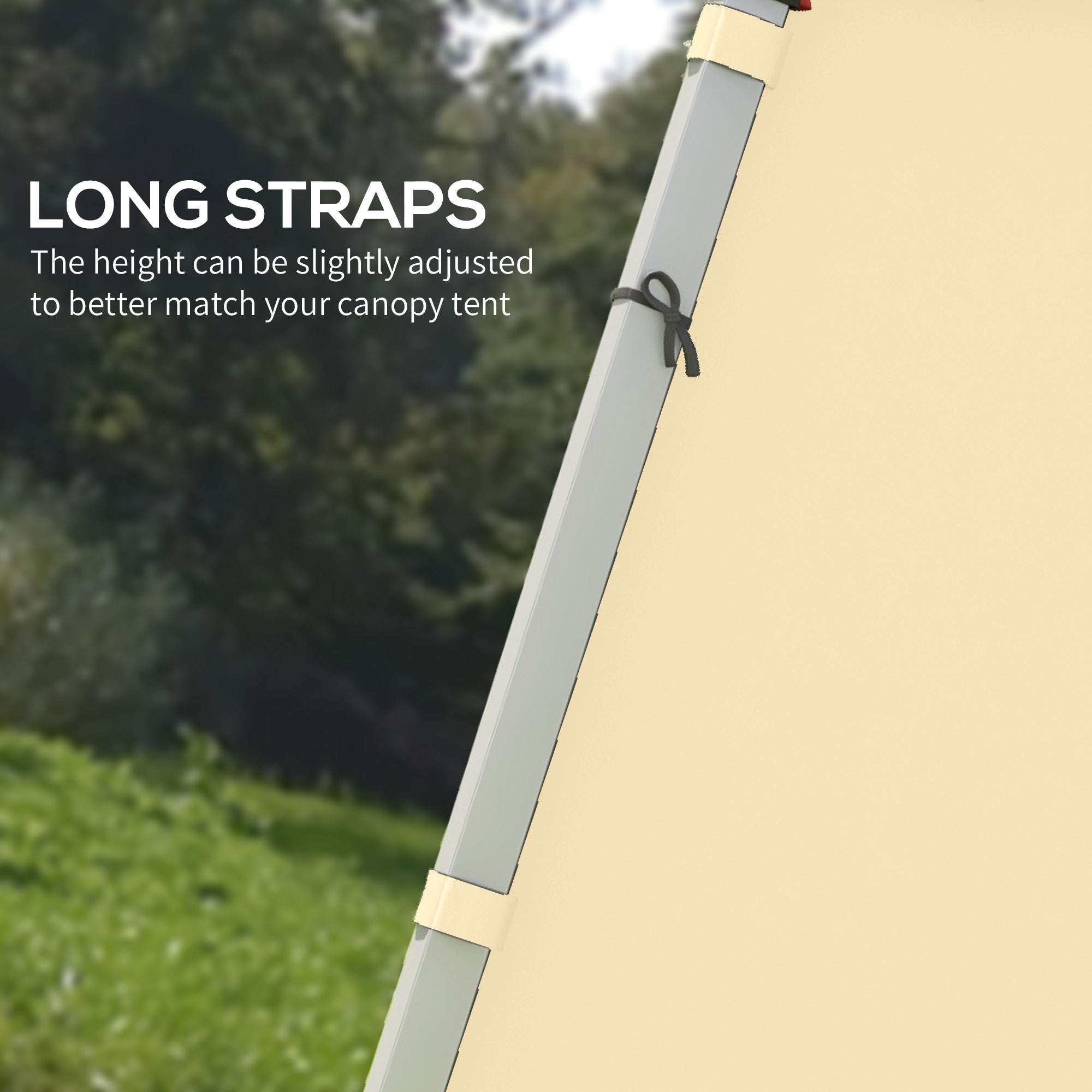 Outsunny Set of Two 3 x 3(m) Replacement Zipped Gazebo Walls - Beige - North Peak Garden Furniture