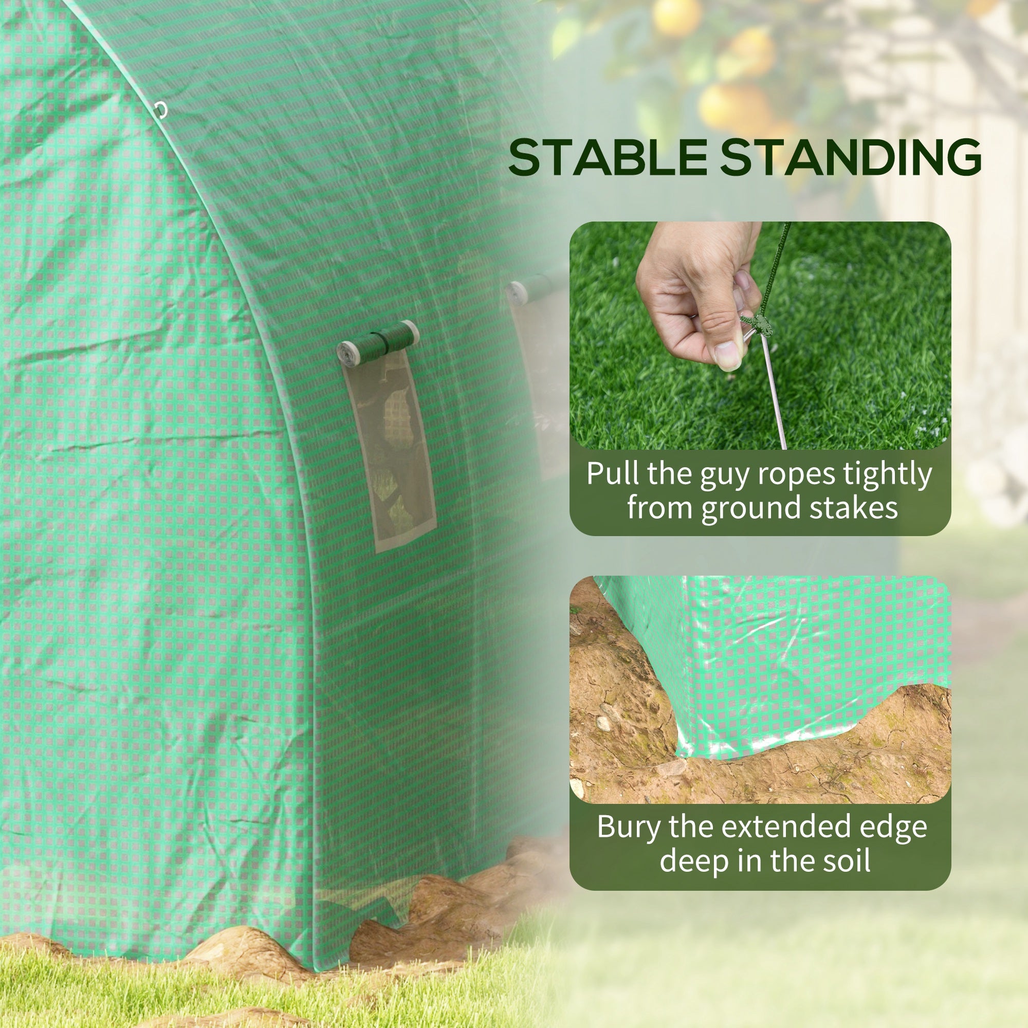 Outsunny Sprinkler System Polytunnel Greenhouse, 4 x 3(m), Green - North Peak Garden Furniture