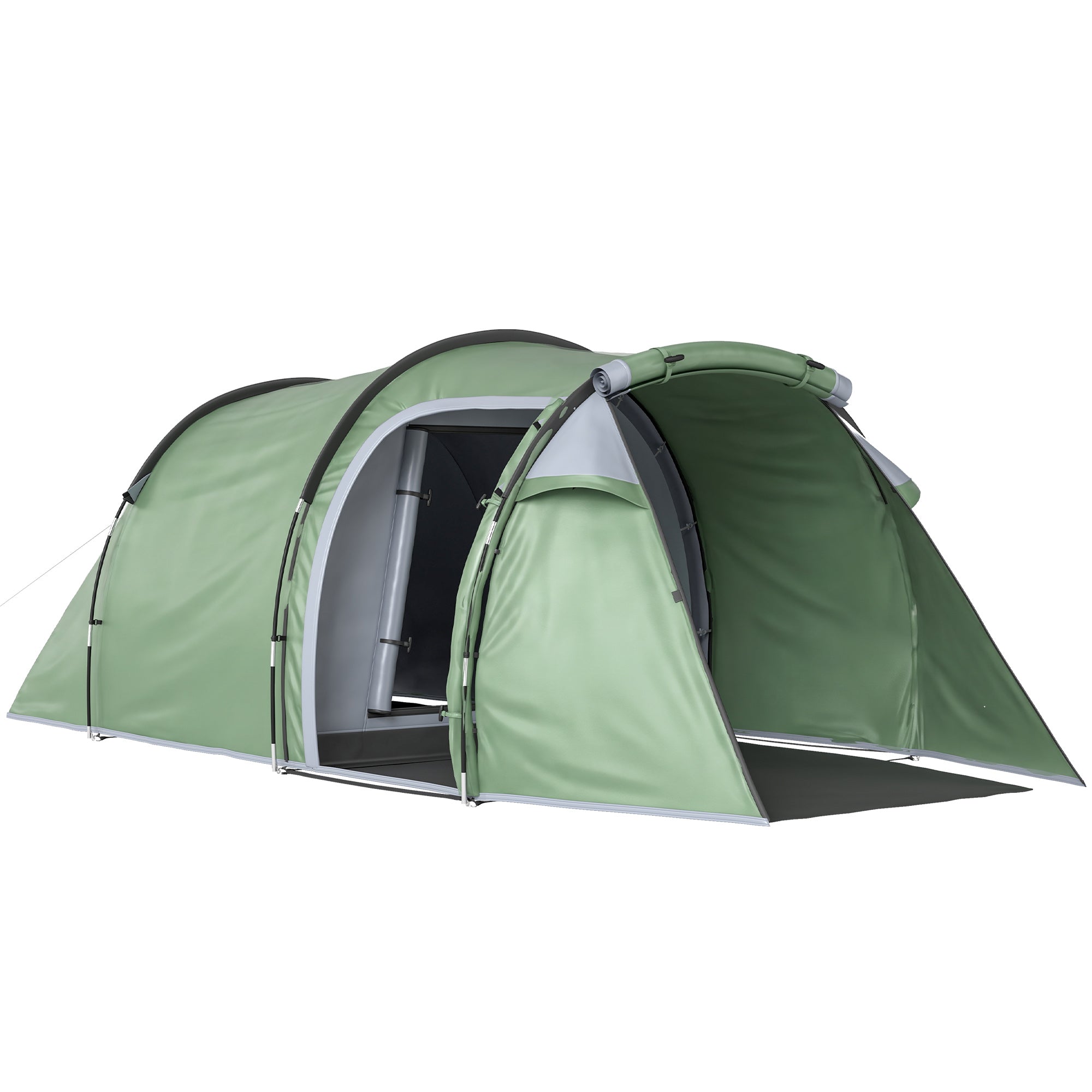 Outsunny Three-Man, Two-Room Tent - Green