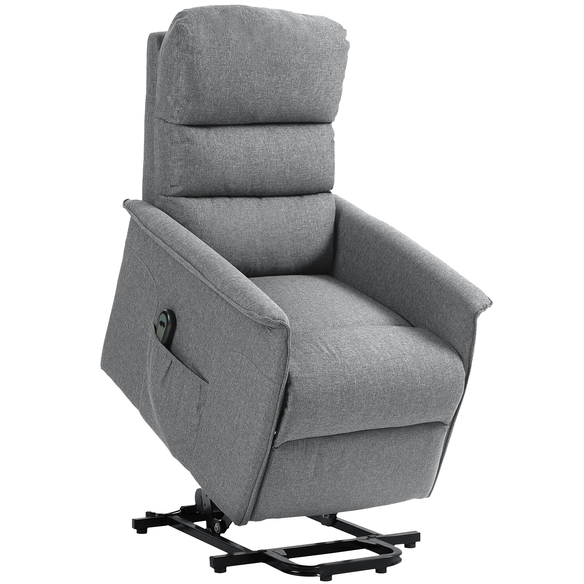 HOMCOM Electric Riser Recline Armchair, with Footrest - Grey - North Peak Garden Furniture