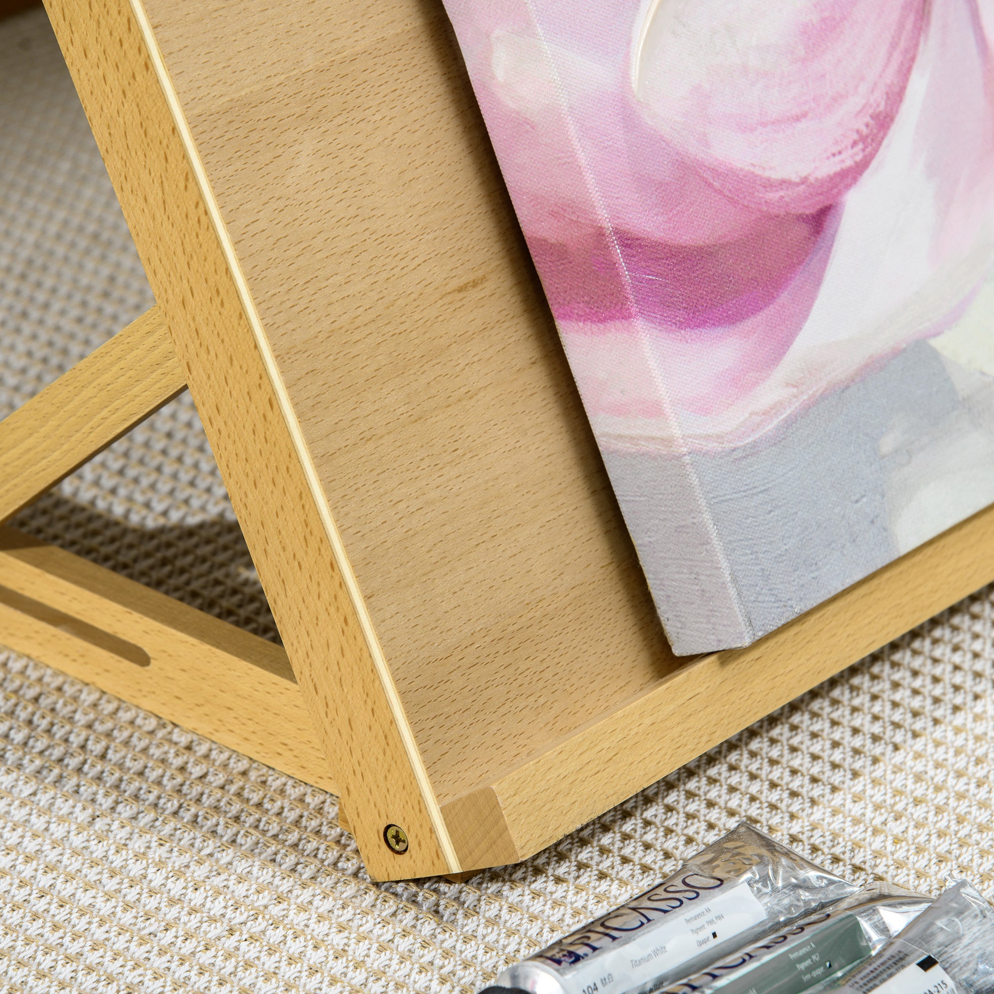 Vinsetto Desktop Table A2 Easel Craft Workstation, Adjustable Beechwood Table Top Easel, Portable Folding Artist Drawing & Sketching Board for Adults, Beginners, Artists Painting - North Peak Garden Furniture