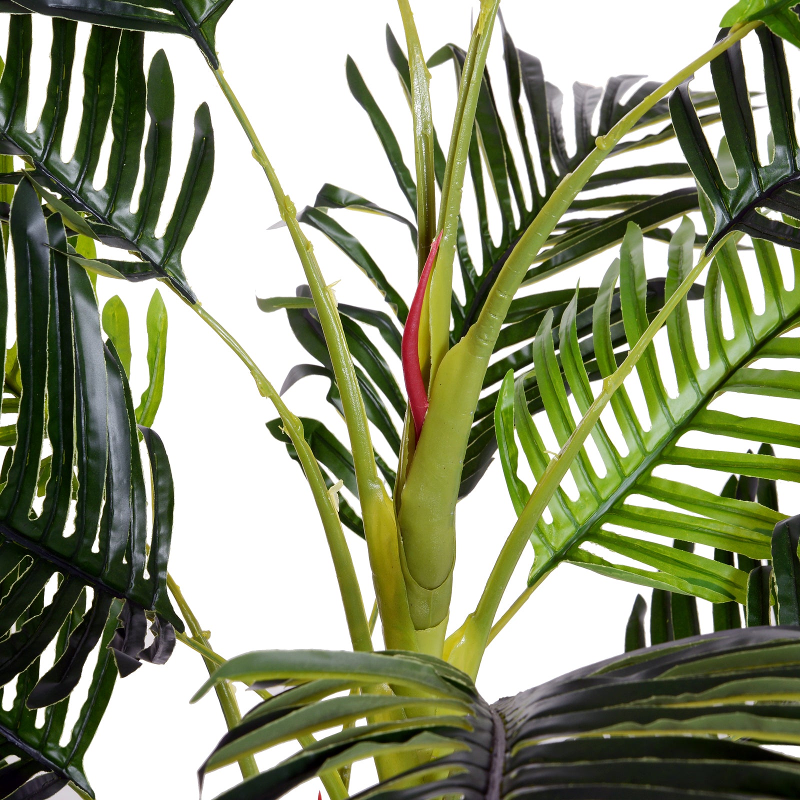 Outsunny Artificial Tree, 150cm Tropical Palm Tree, Fake Plants in Pots, Faux Green Plant for Indoor Outdoor Home Office Living Room Decoration - North Peak Garden Furniture